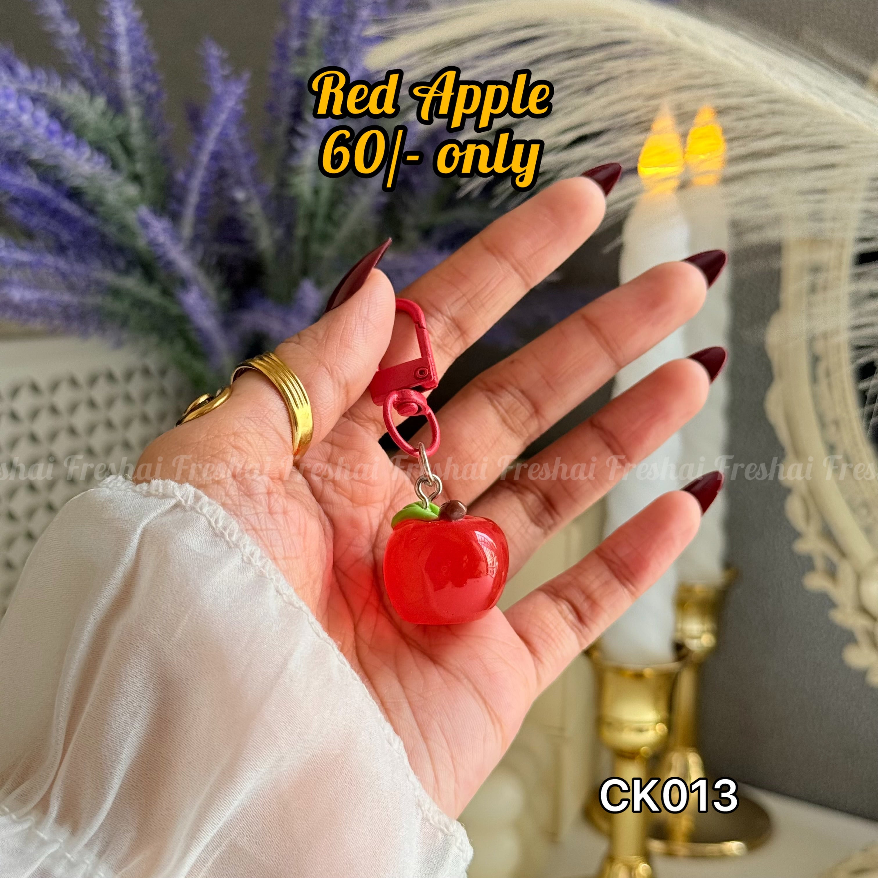 Red Apple Key charm