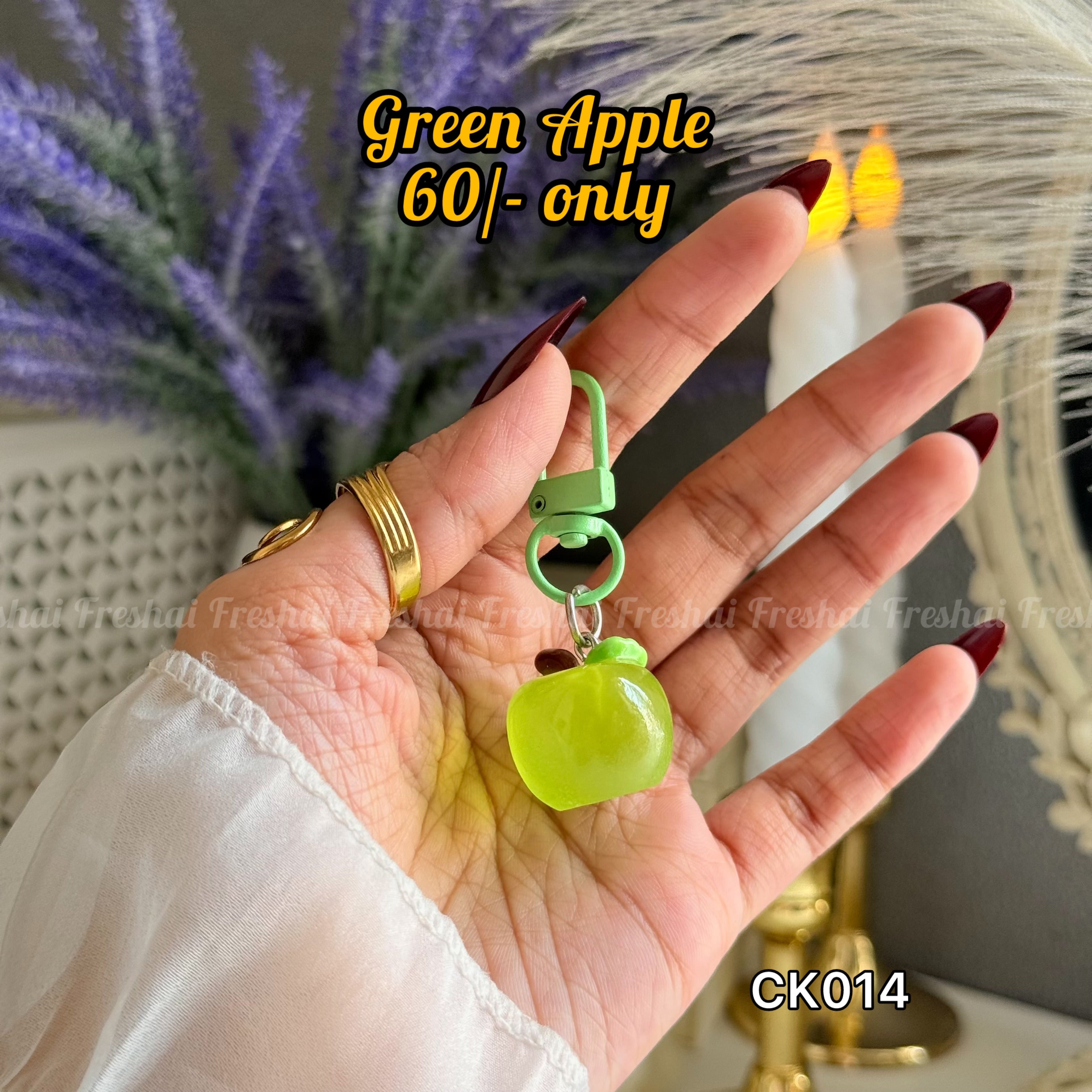 Green Apple Key charm