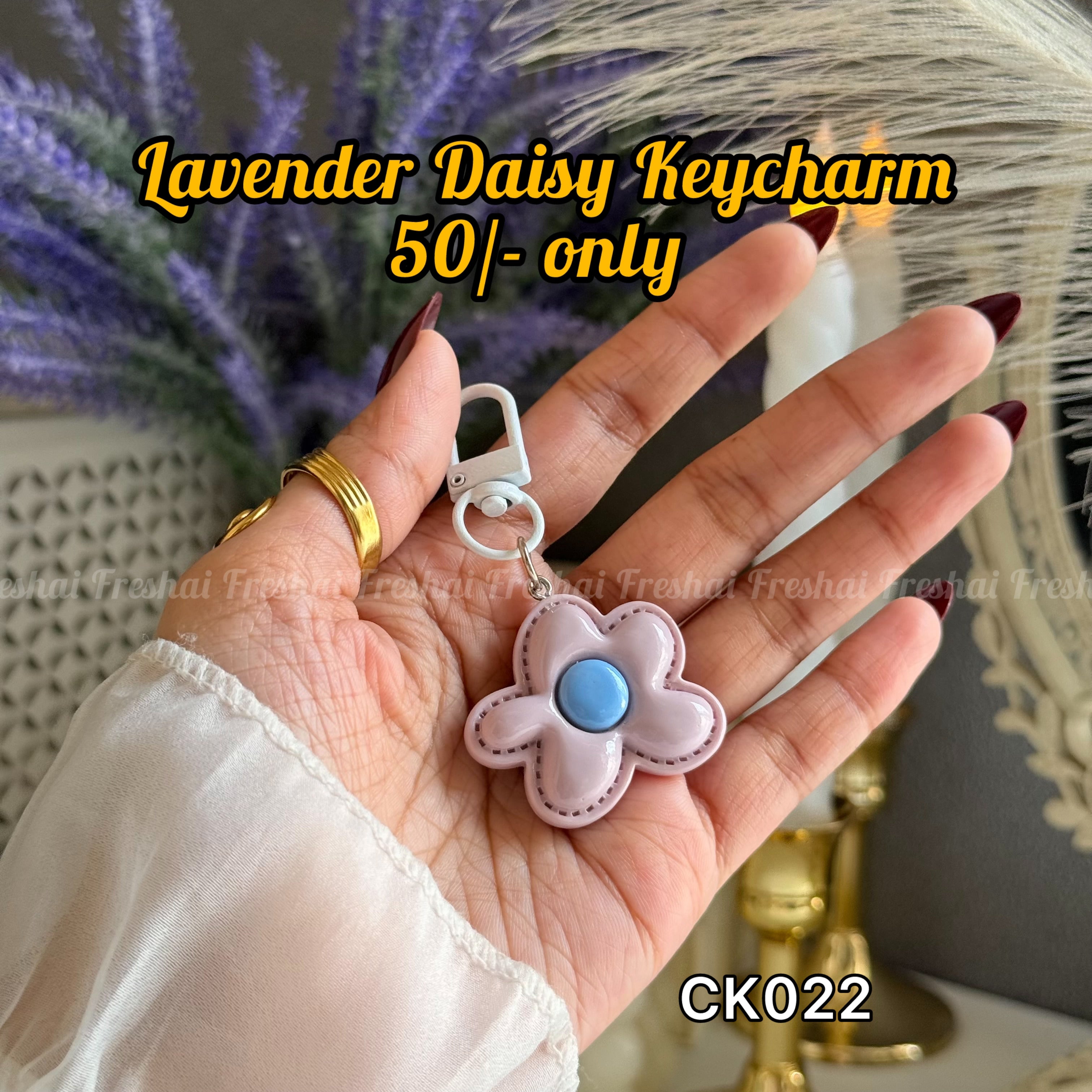 Lavender Daisy Key charm