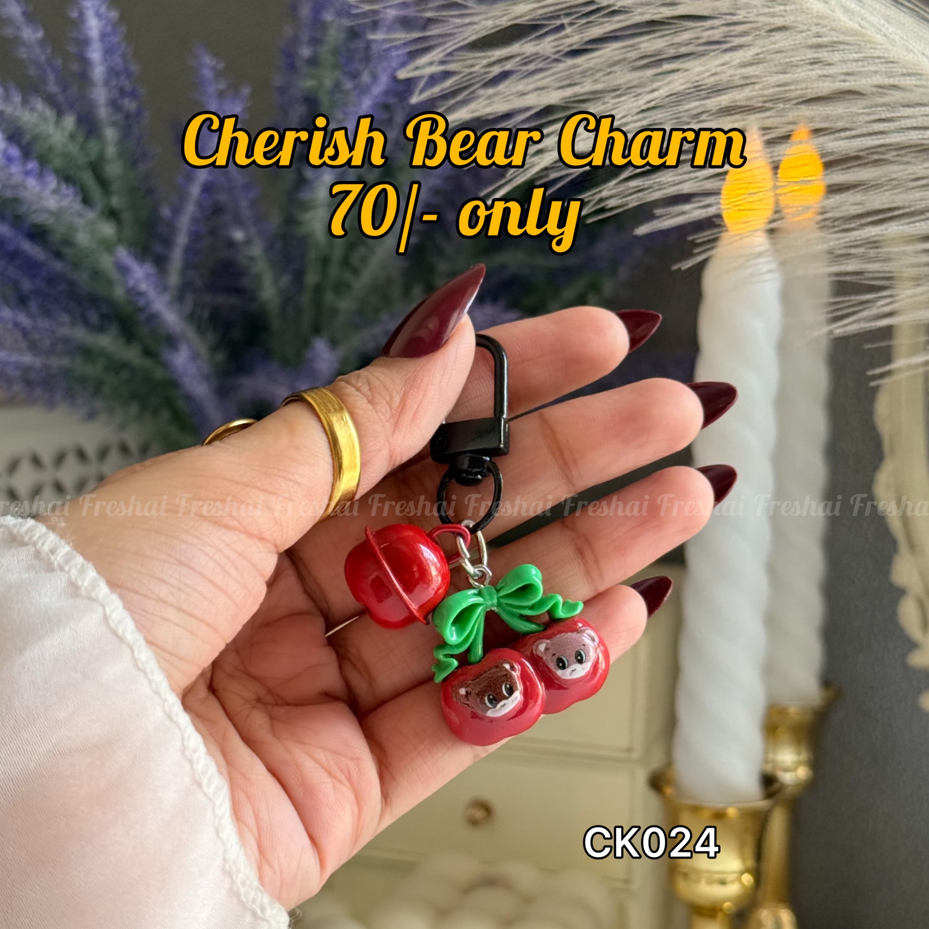 Cherish Bear Charm Key charm