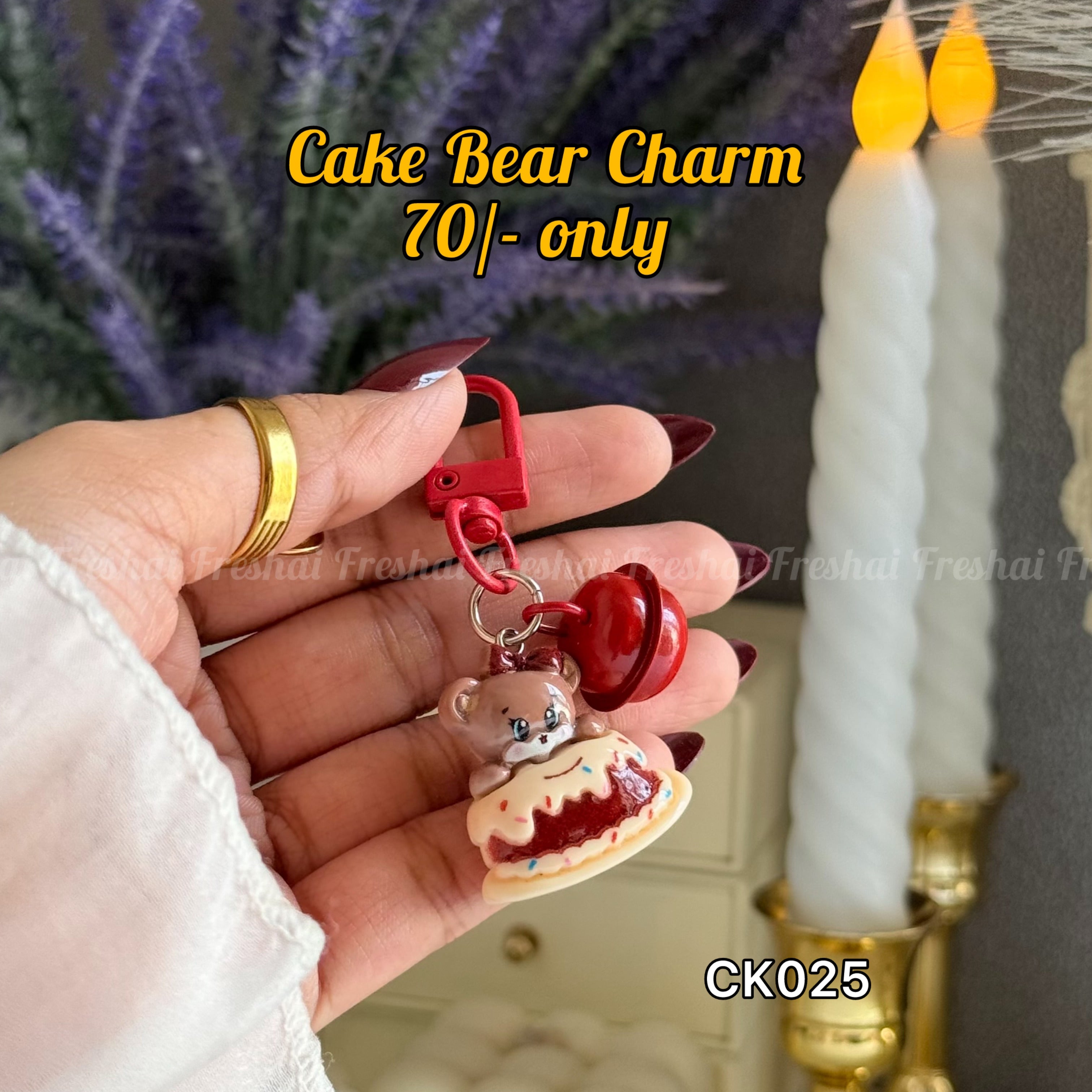 Pink Pearl Bow Key charm