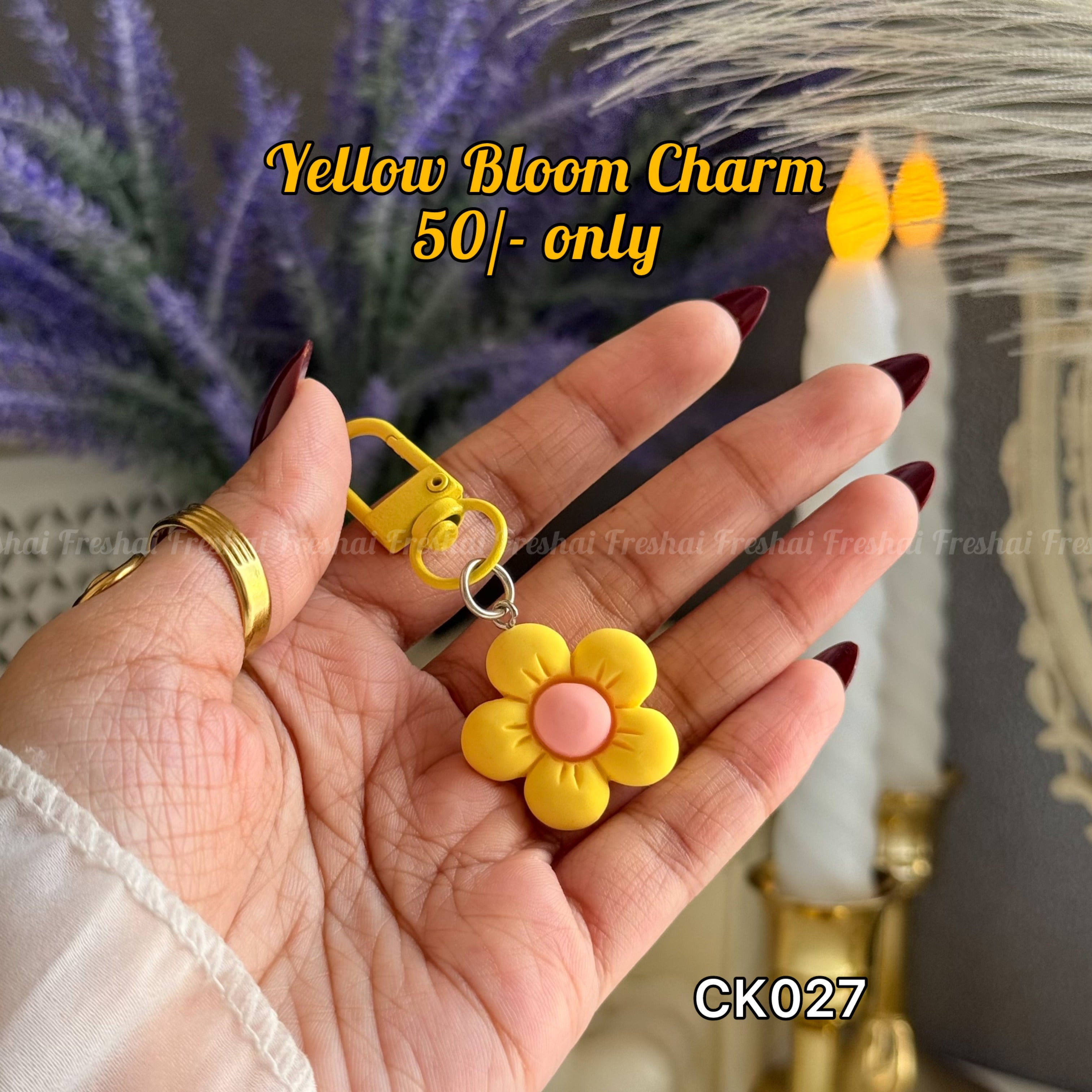 Yellow Bloom Charm Key charm