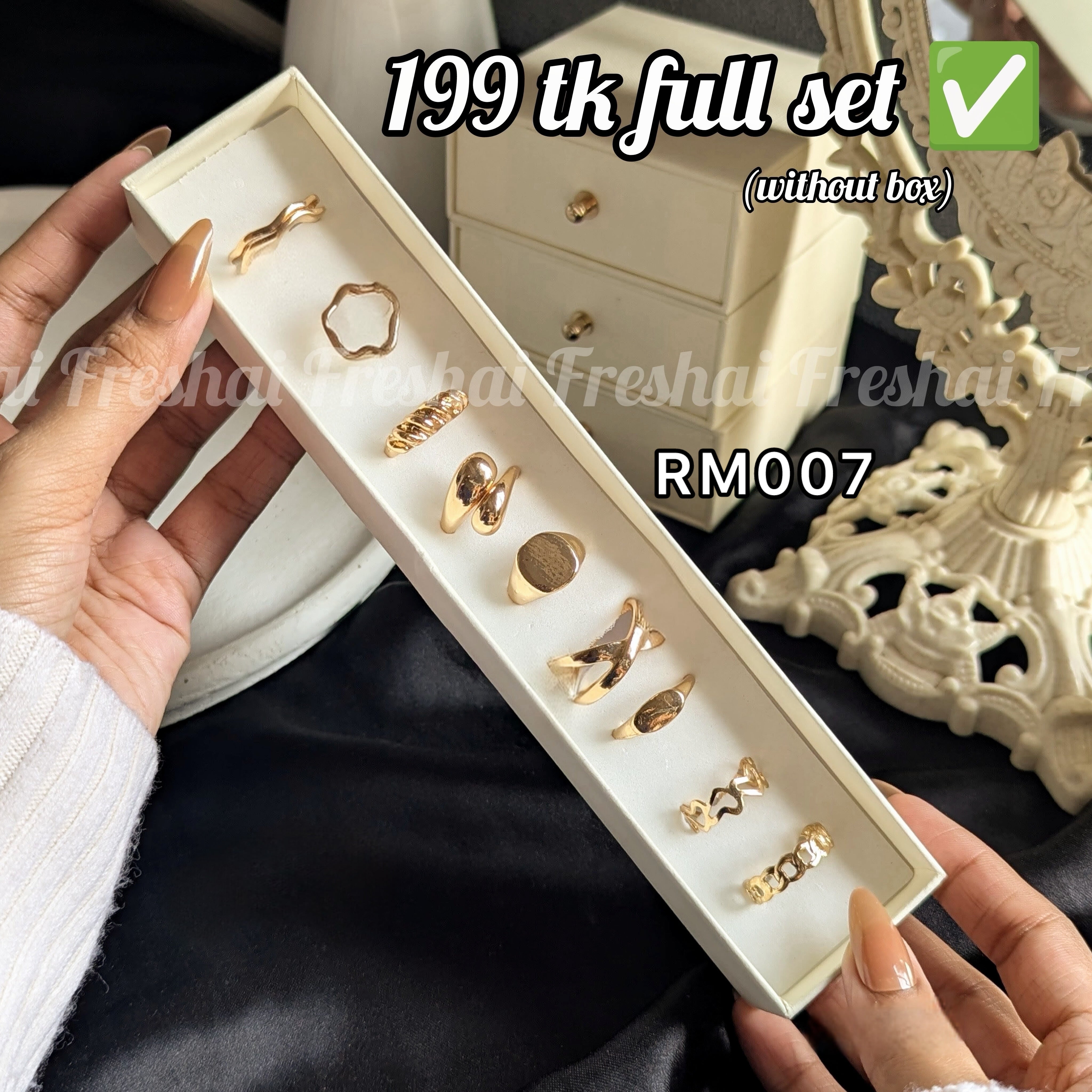 Minimalist Gold Metallic Ring Set (09 pcs)