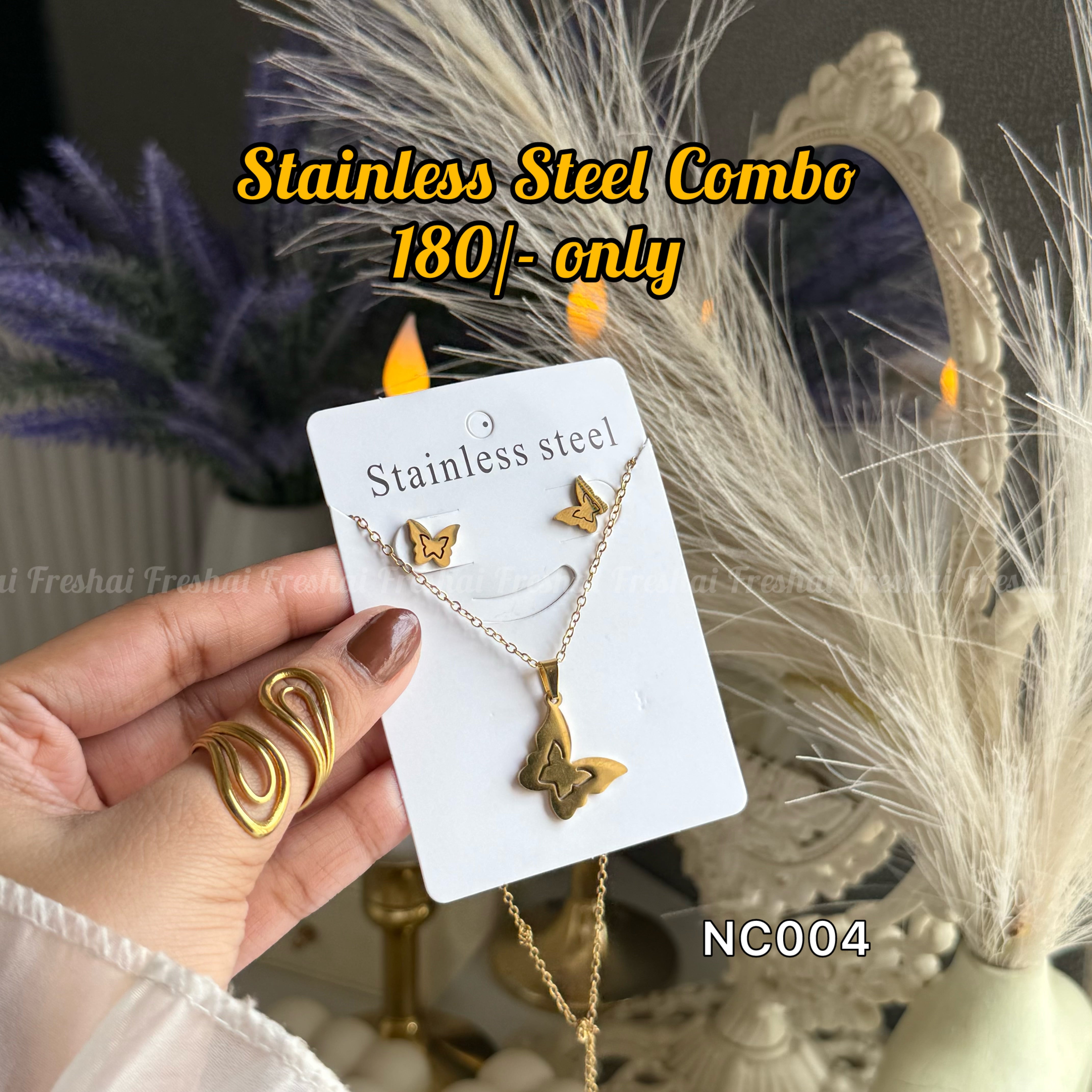 Butterfly Stainless Steel Jewelry Combo