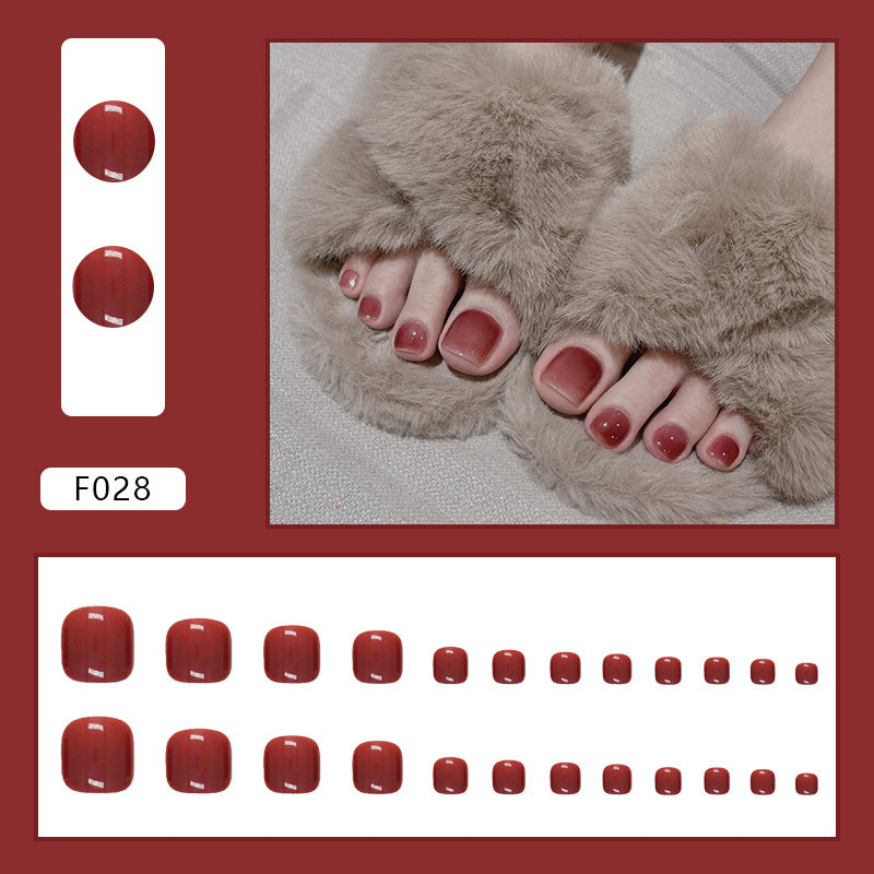 Cherry Charm Fake Toe Nails Set
