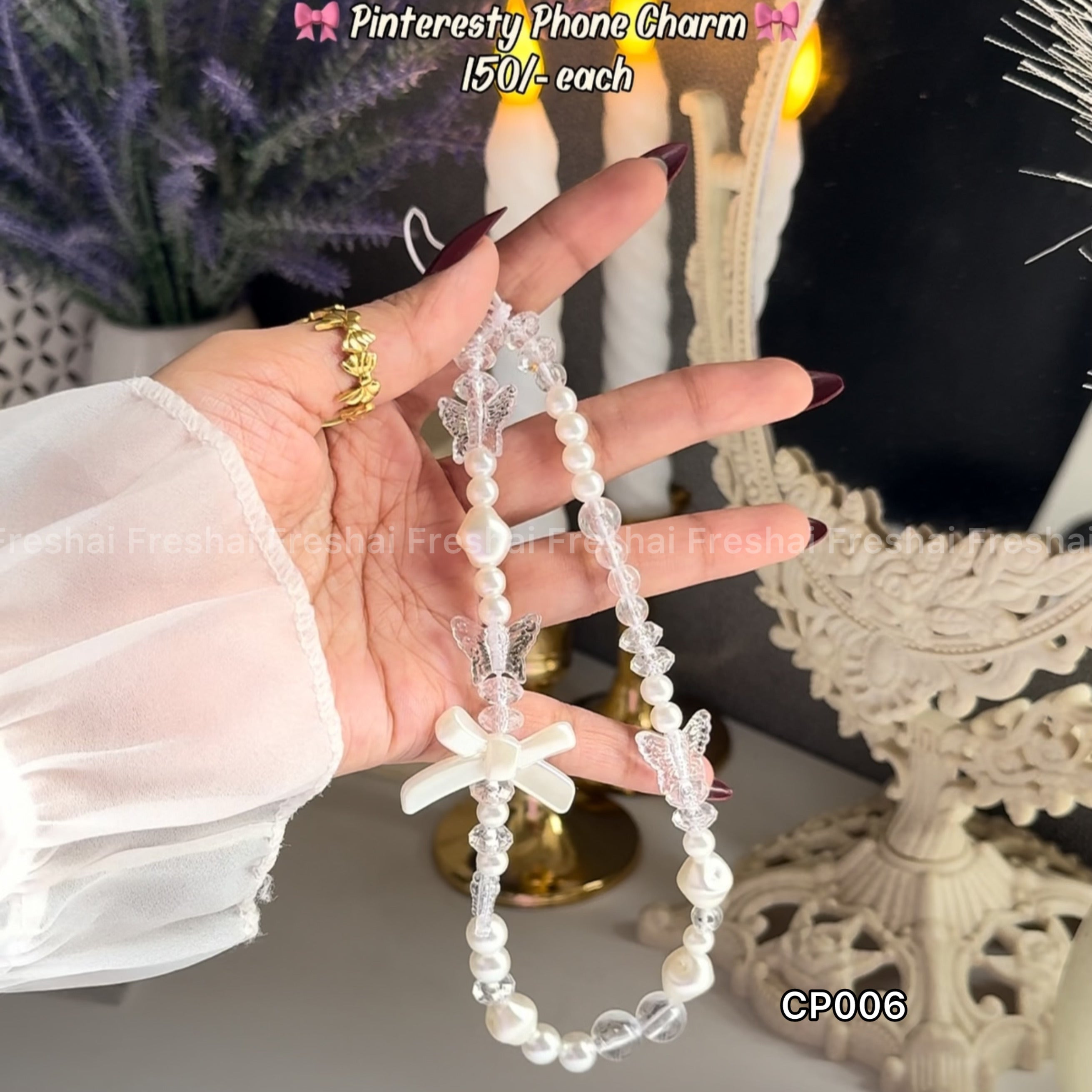 Angelic Butterfly Bow Phone Charm