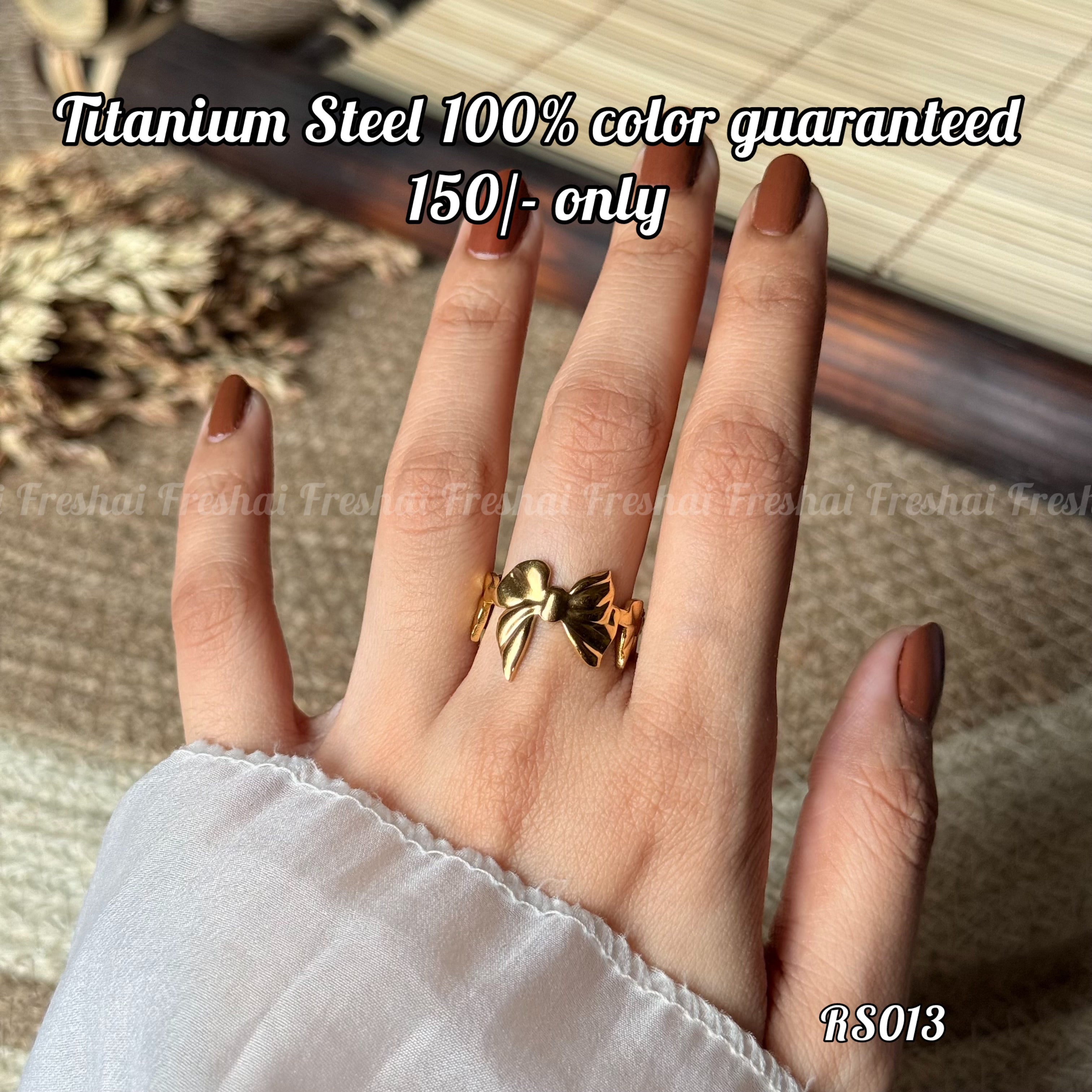 Gold Bow Stainless Steel Ring