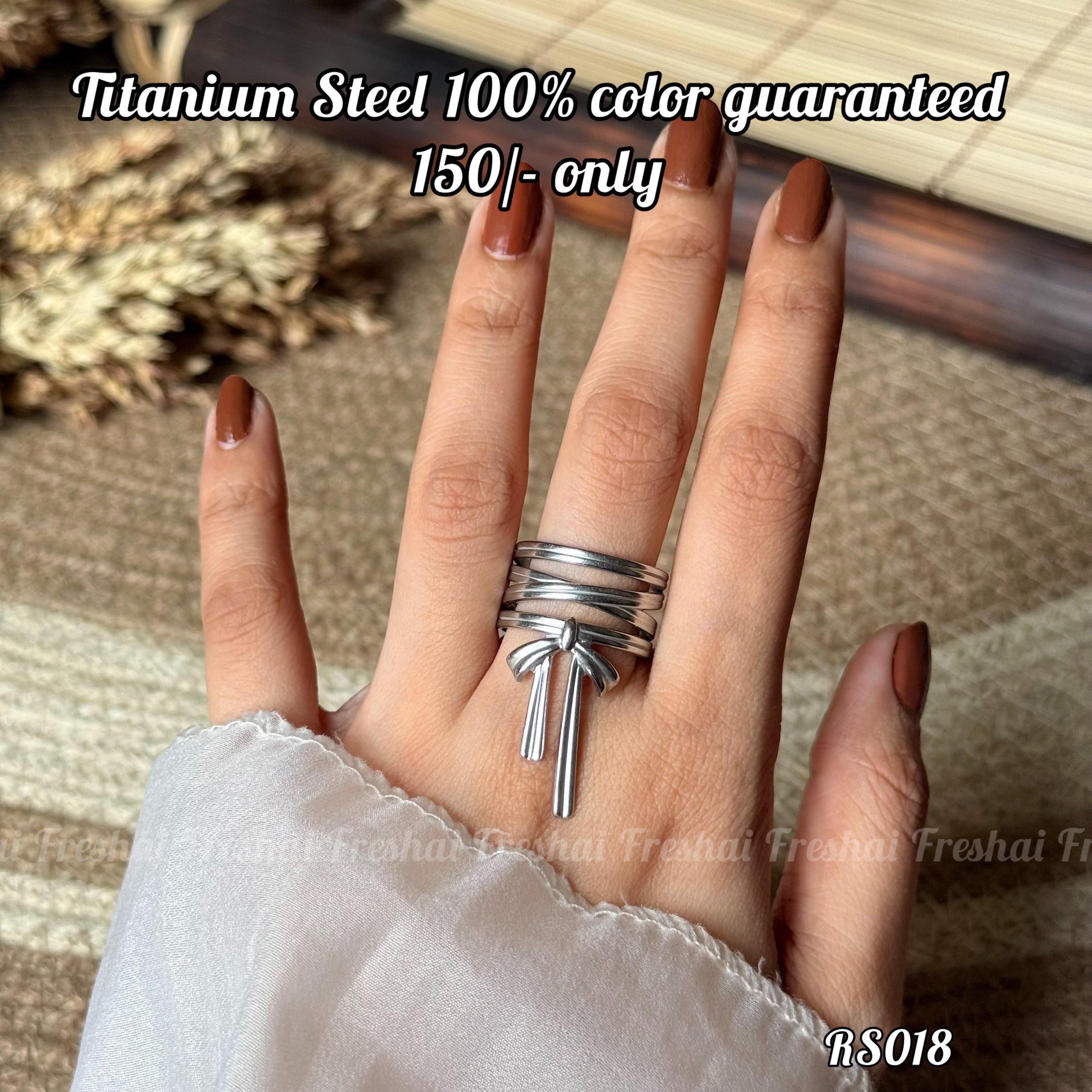 Multi-Layer Bow Stainless Steel Ring (Silver)