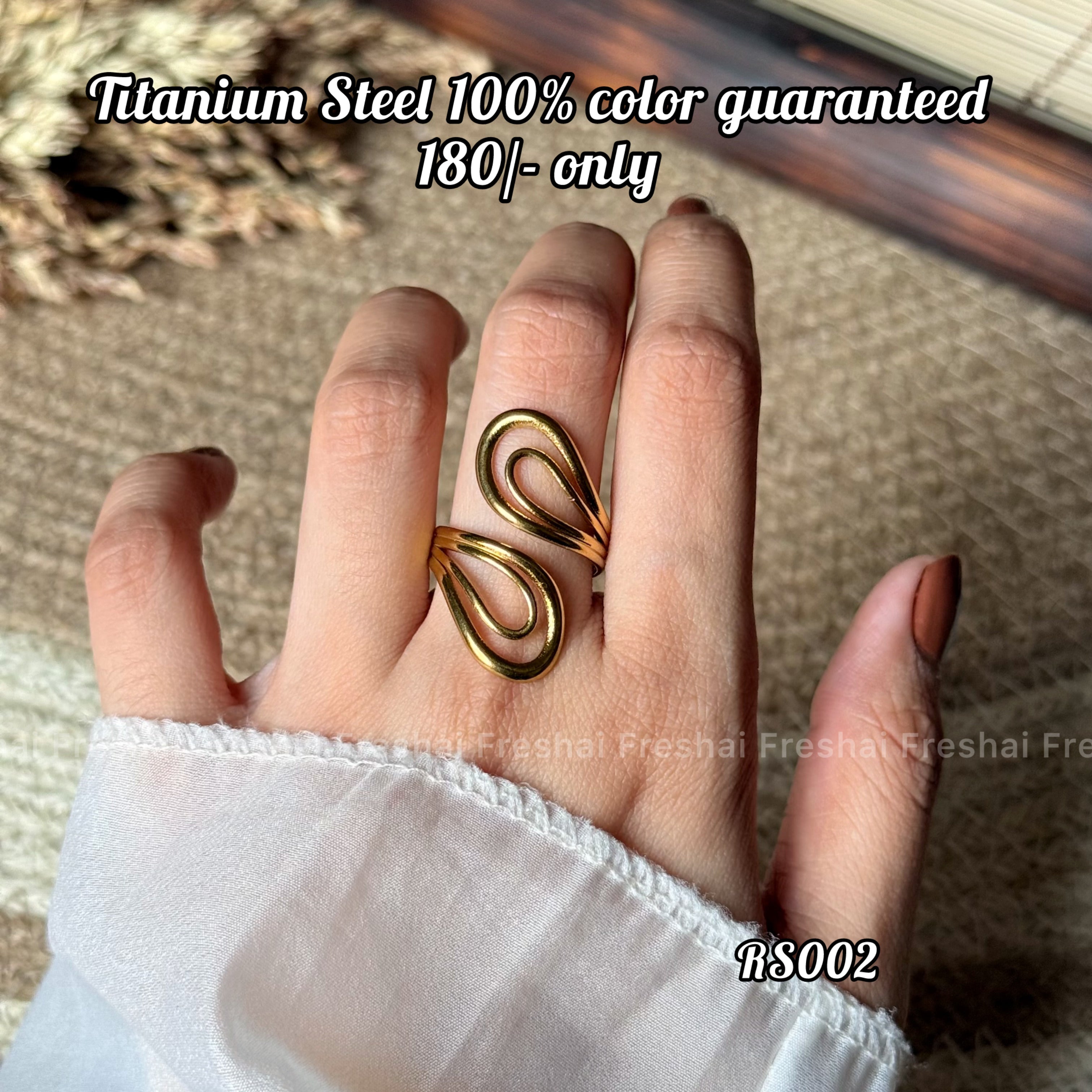 Abstract Loop Stainless Steel Ring