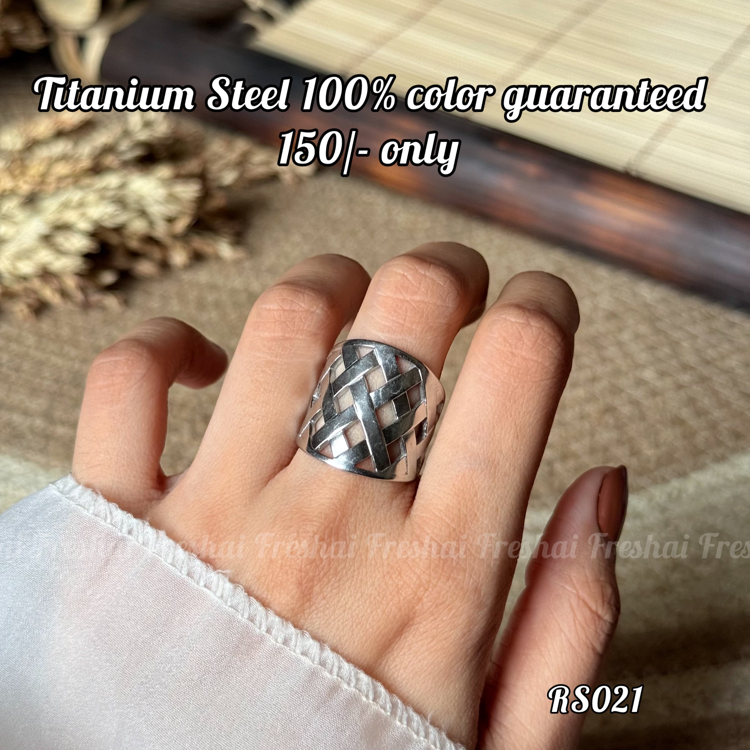 Geometric Criss-Cross Stainless Steel Ring