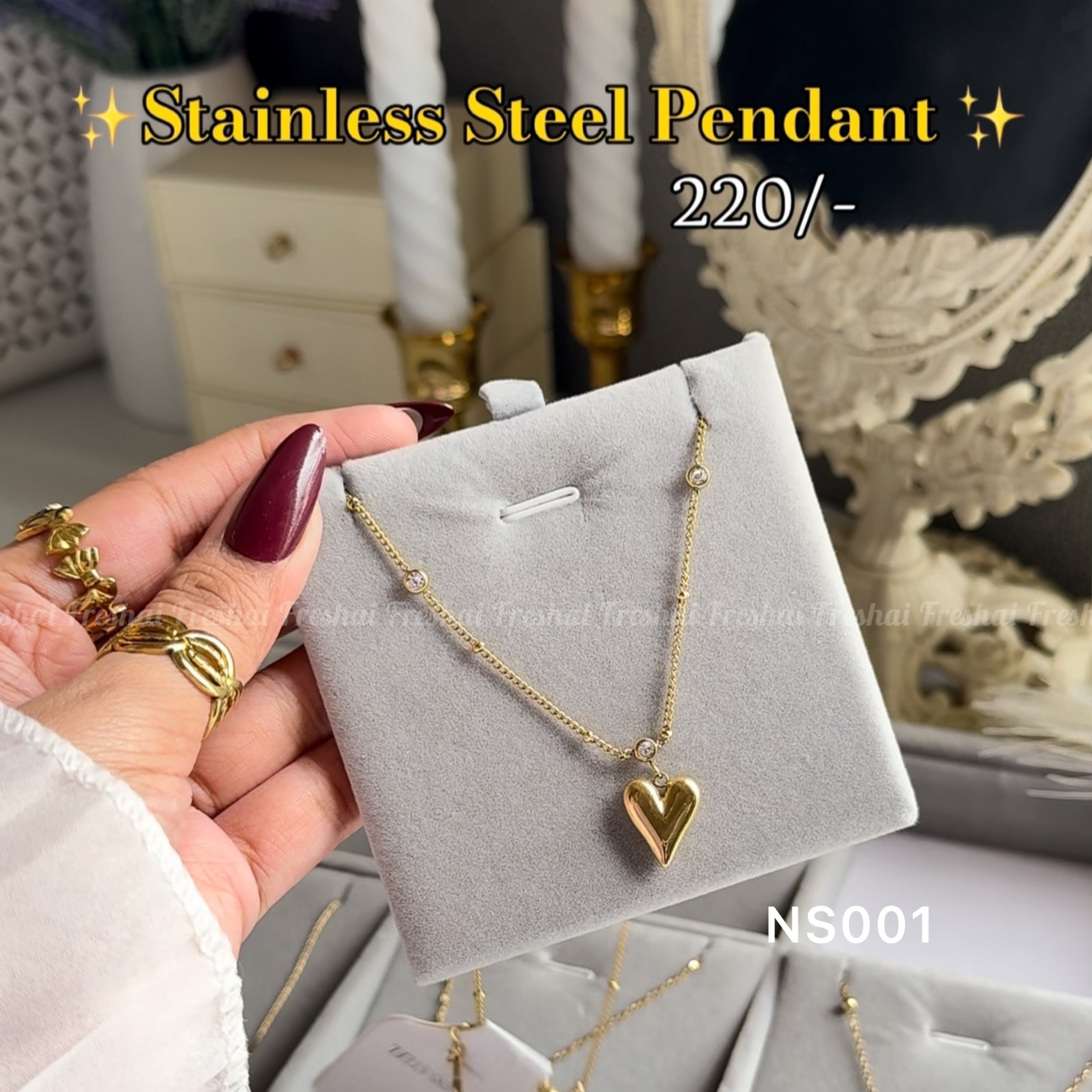 Minimalist Gold Heart Stainless Steel Pendant