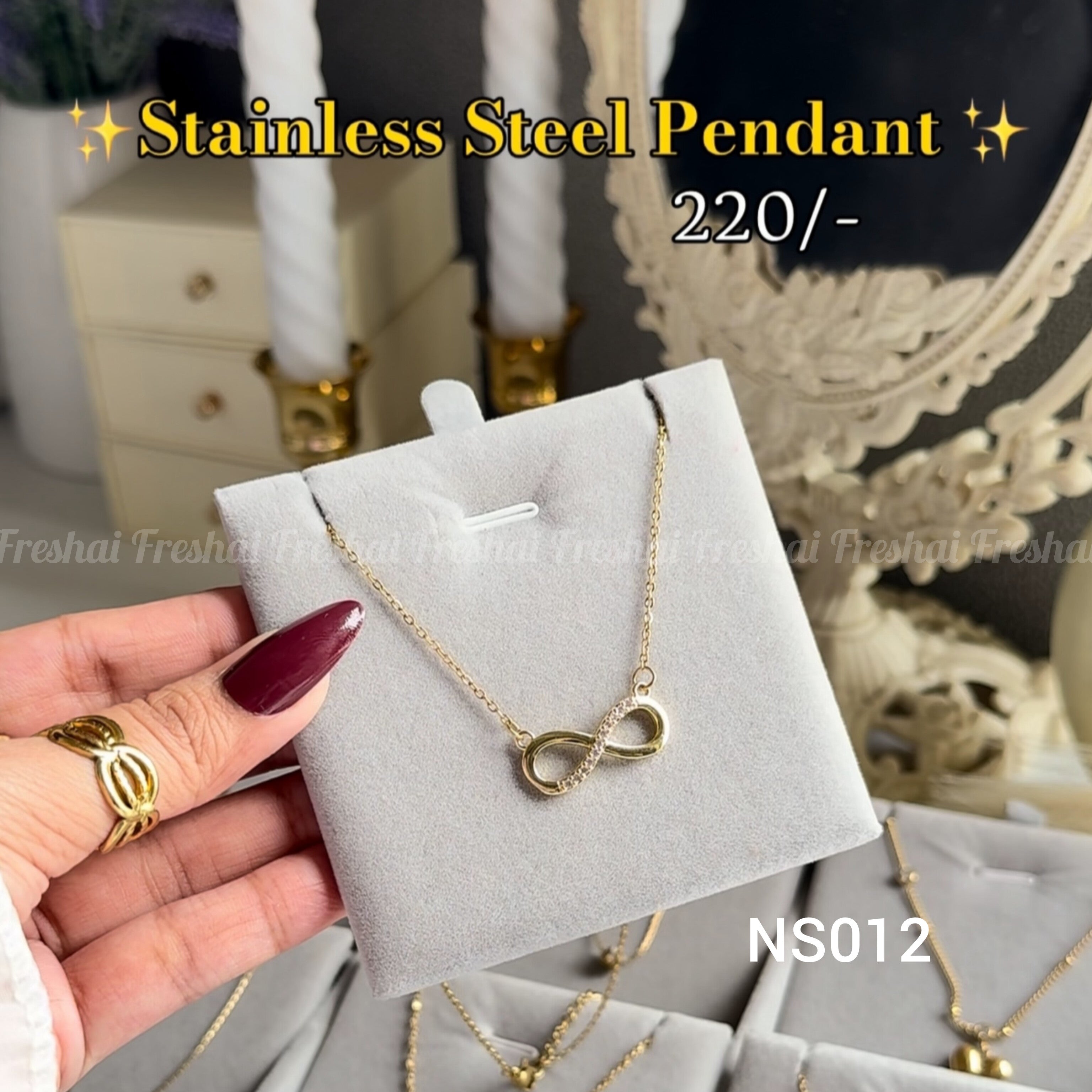 Crystal Infinity Stainless Steel Pendant