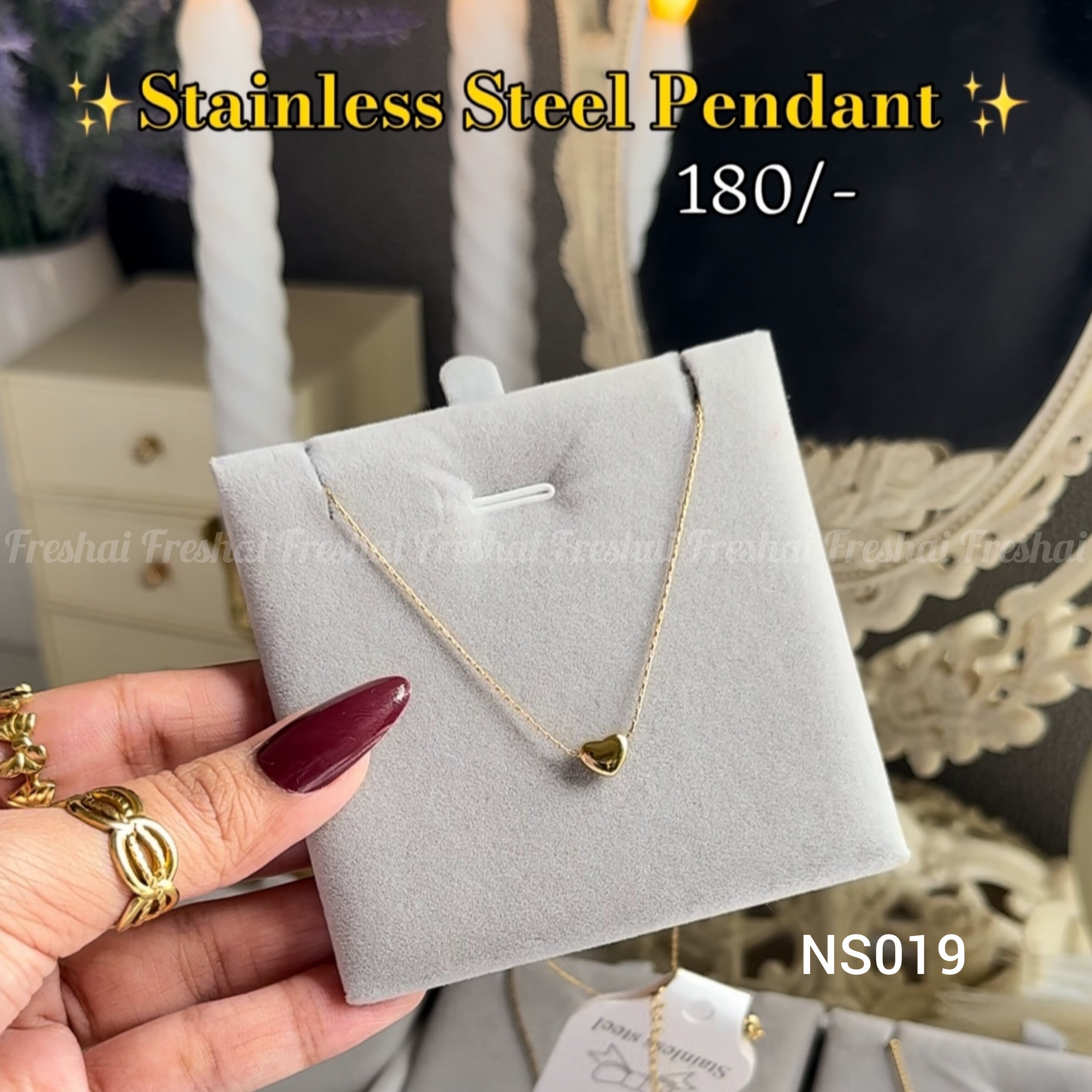 Dainty Heart Charm Stainless Steel Pendant