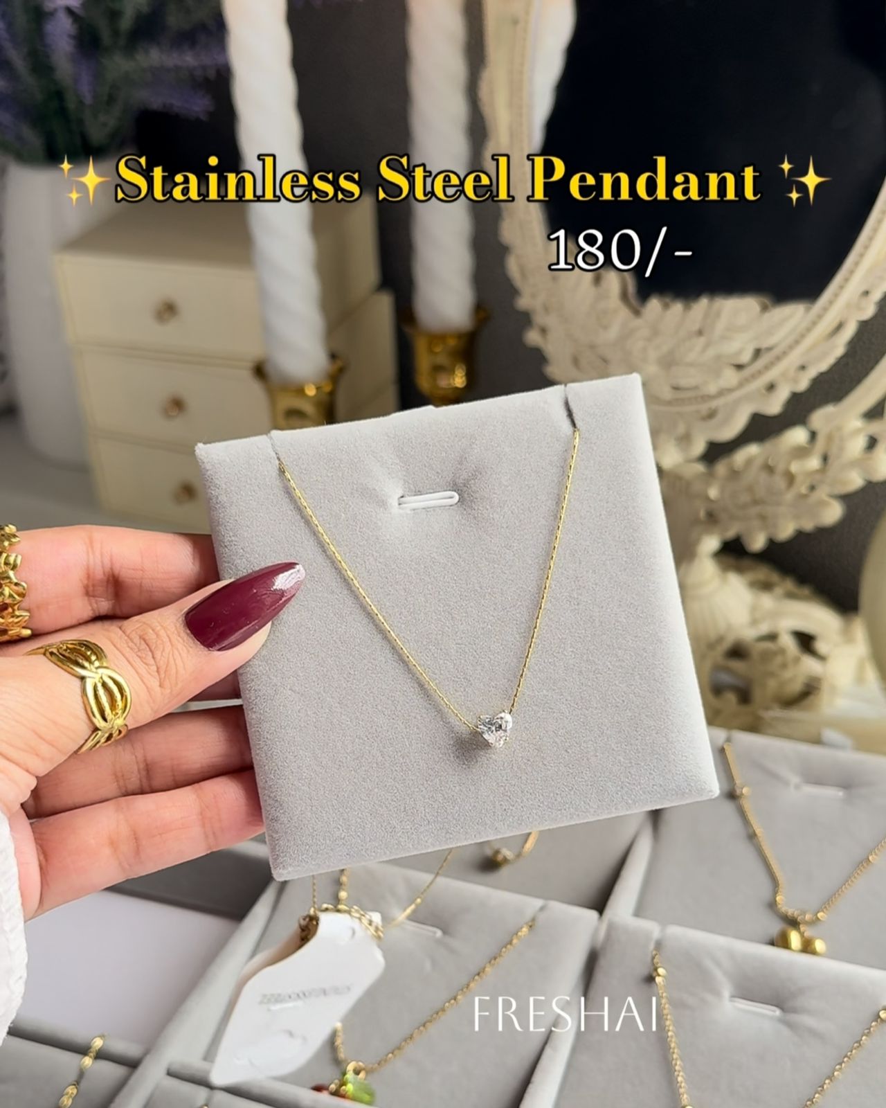 Crystal Heart Solitaire Pendant