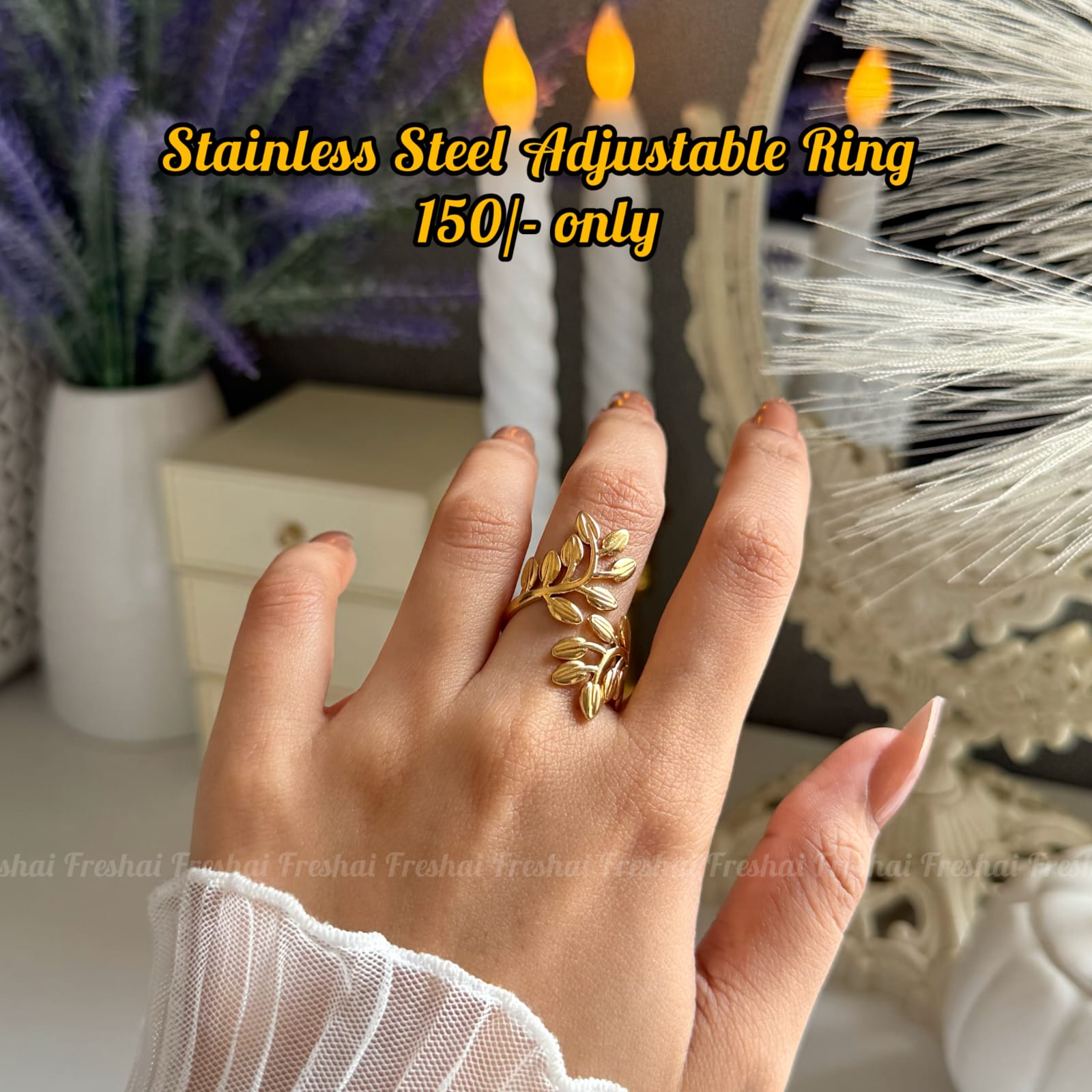 Gold Leaf Design Ring