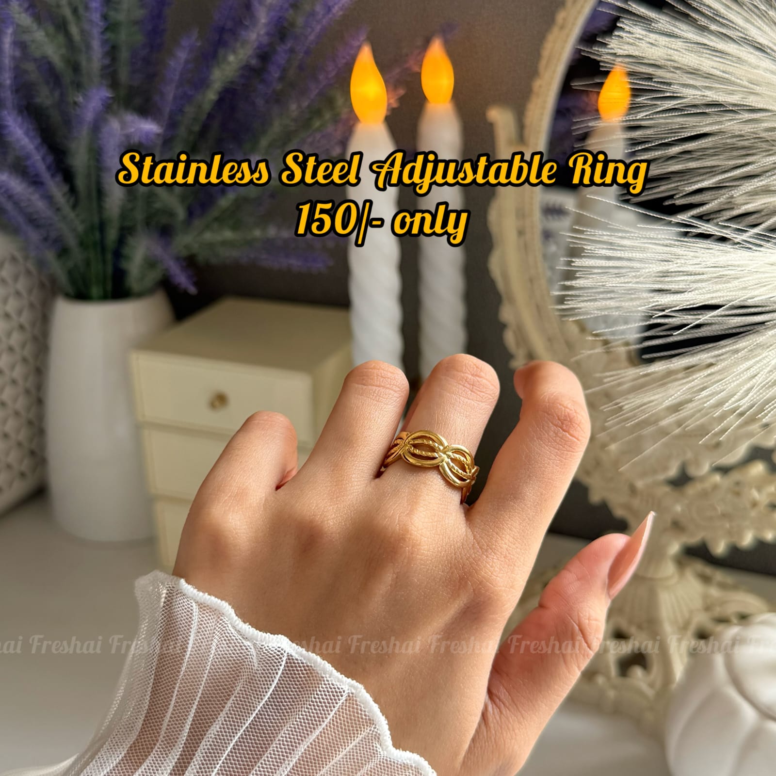 Gold Infinity Twist Ring
