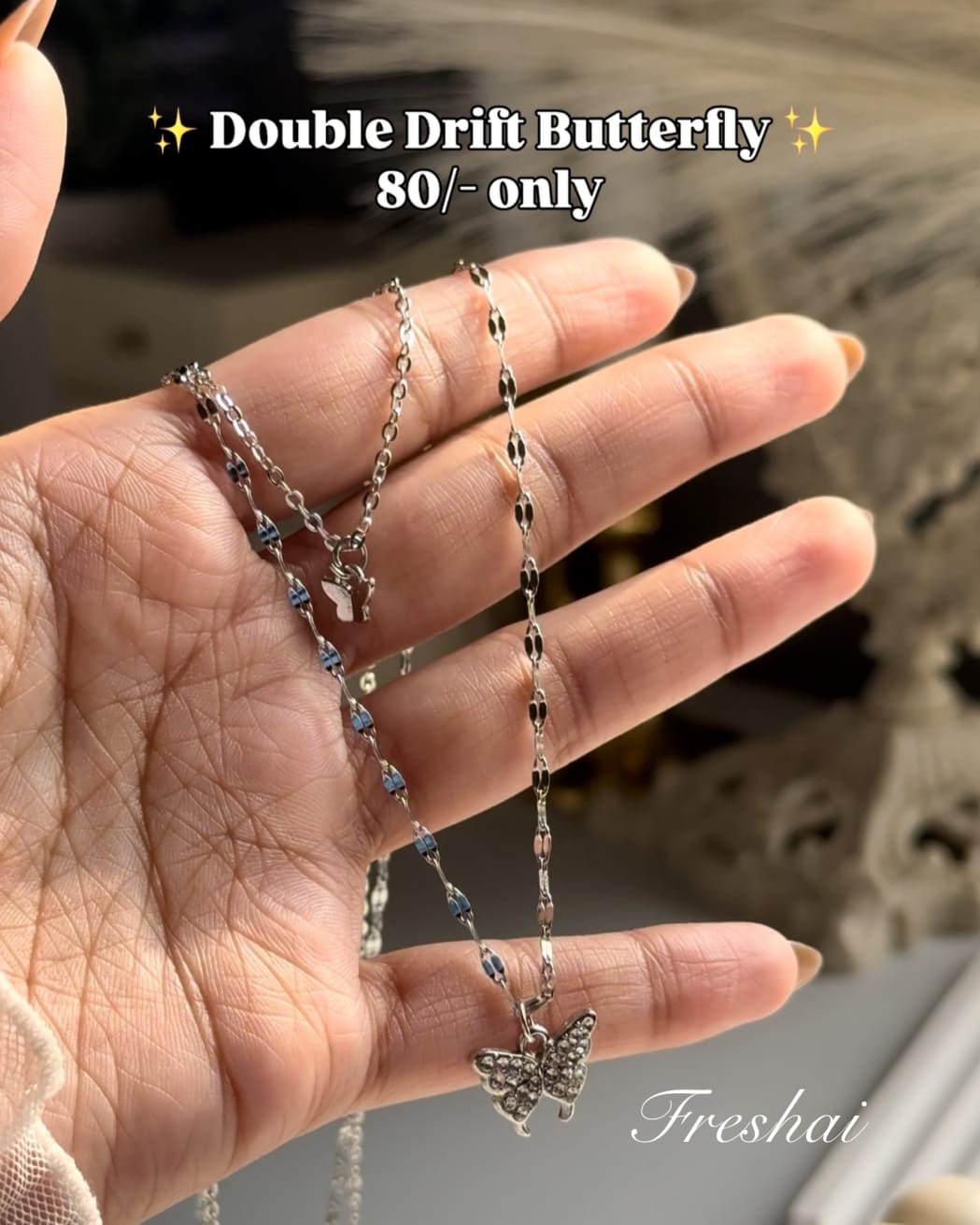 Double Drift Butterfly Pendant