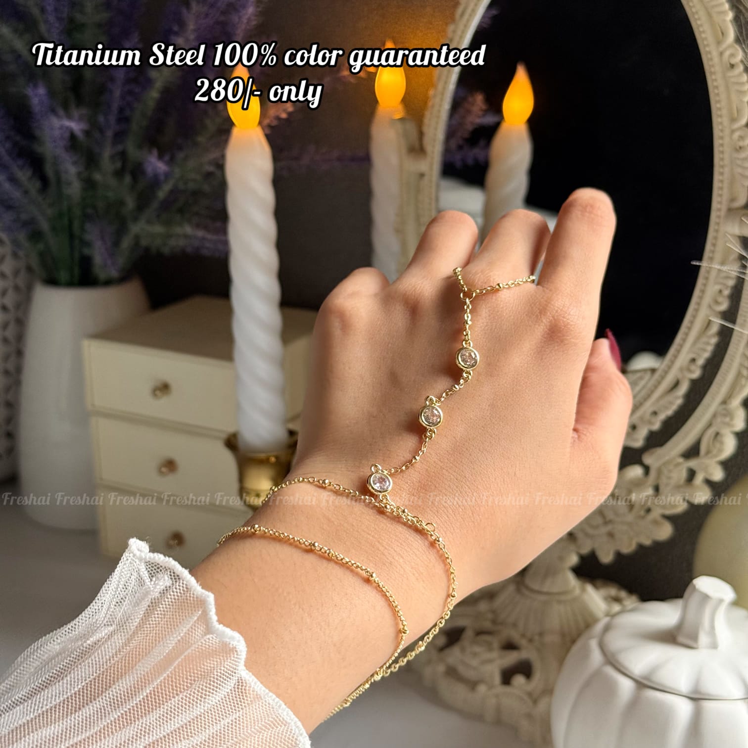 Crystal Bezel Hand Chain