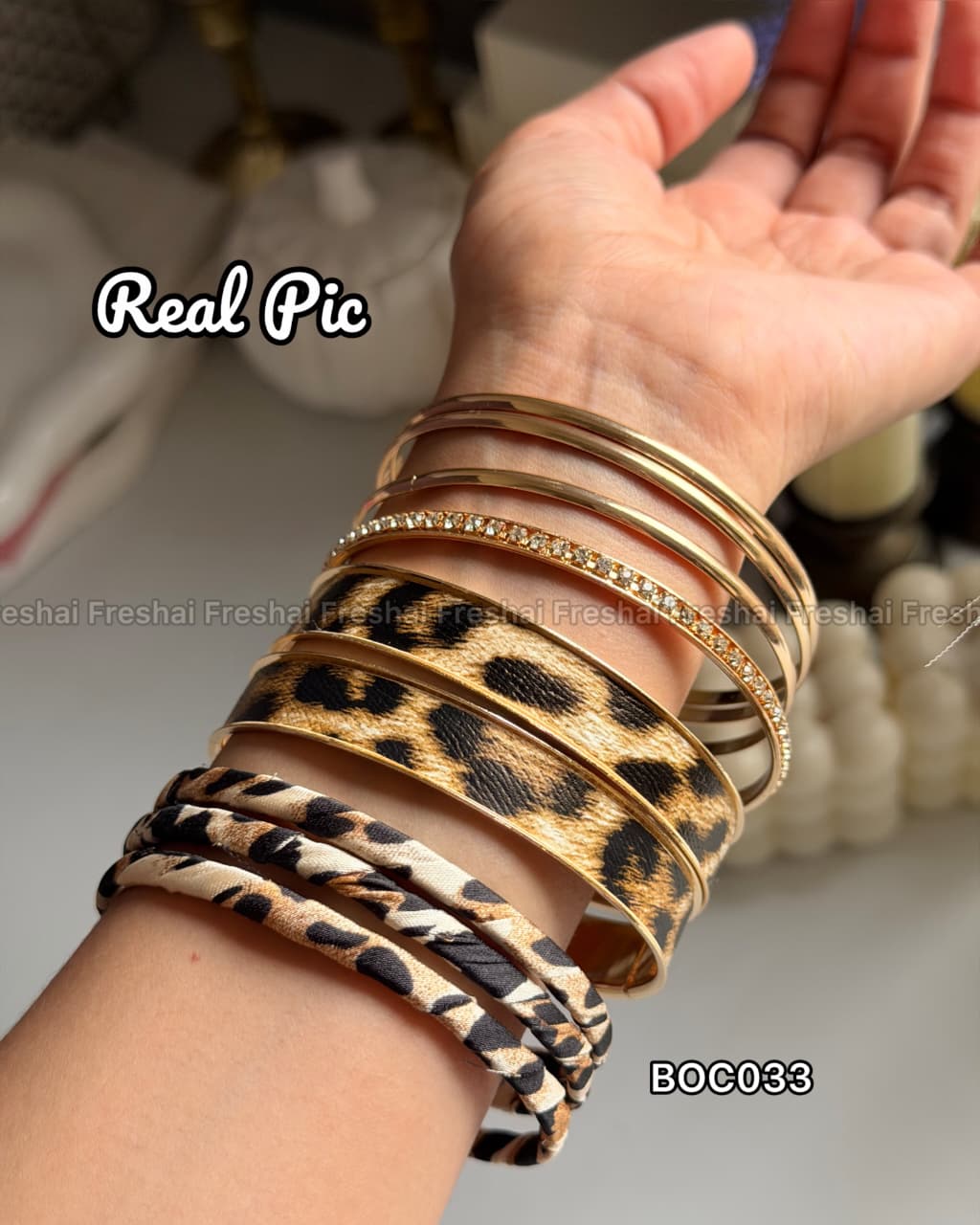 Leopard Bangles Set 2.6 size