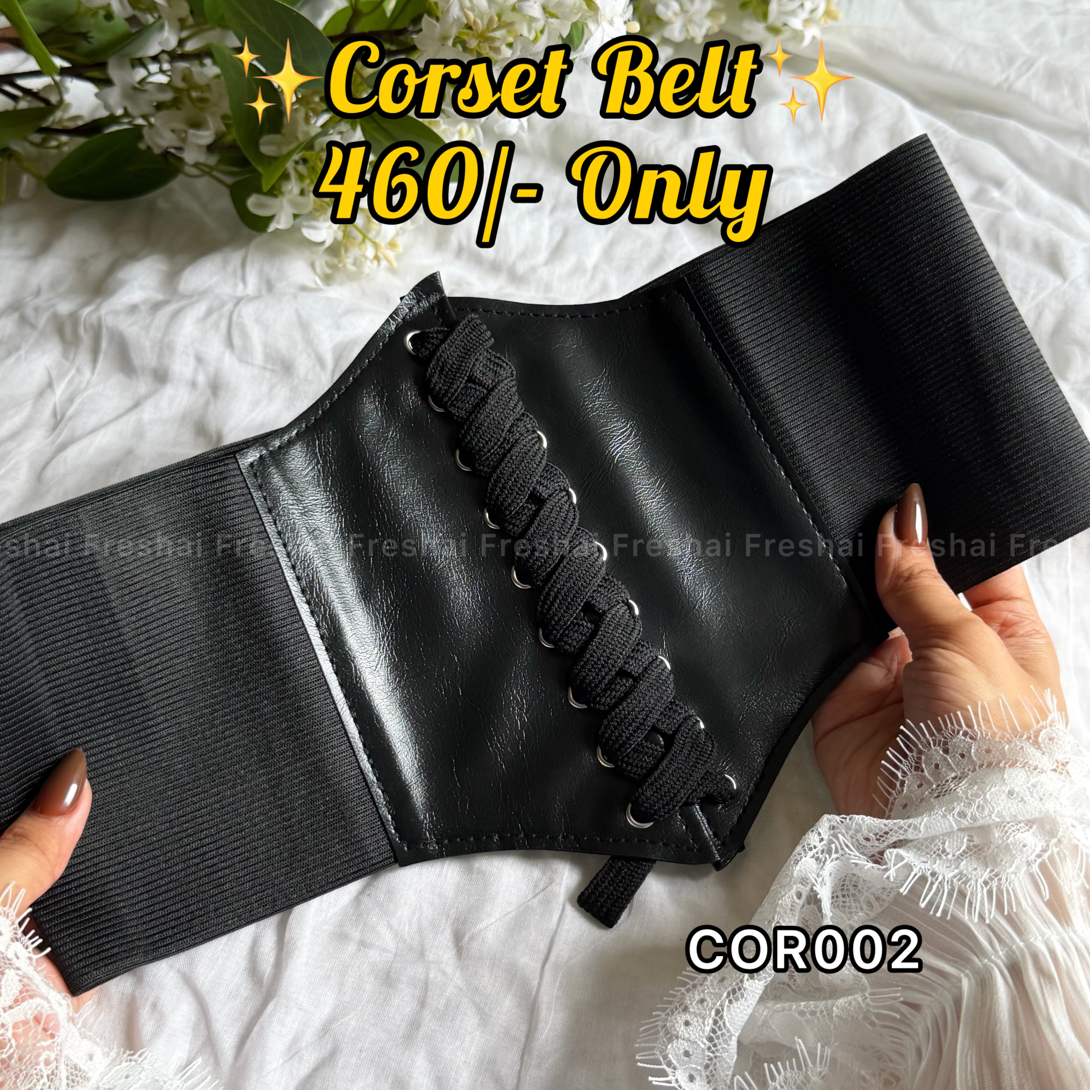 Black Elastic Corset Belt