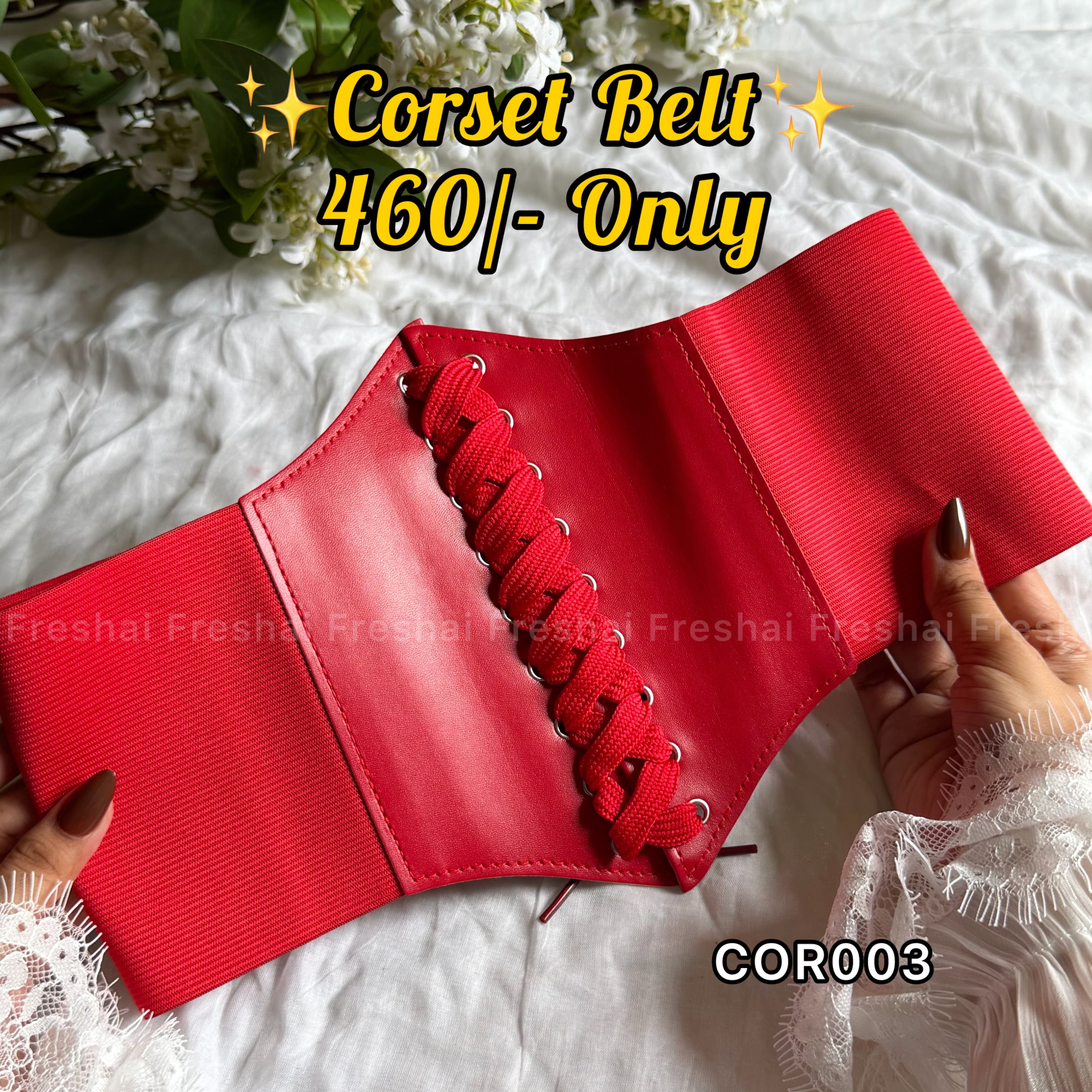 Red Elastic Corset Belt