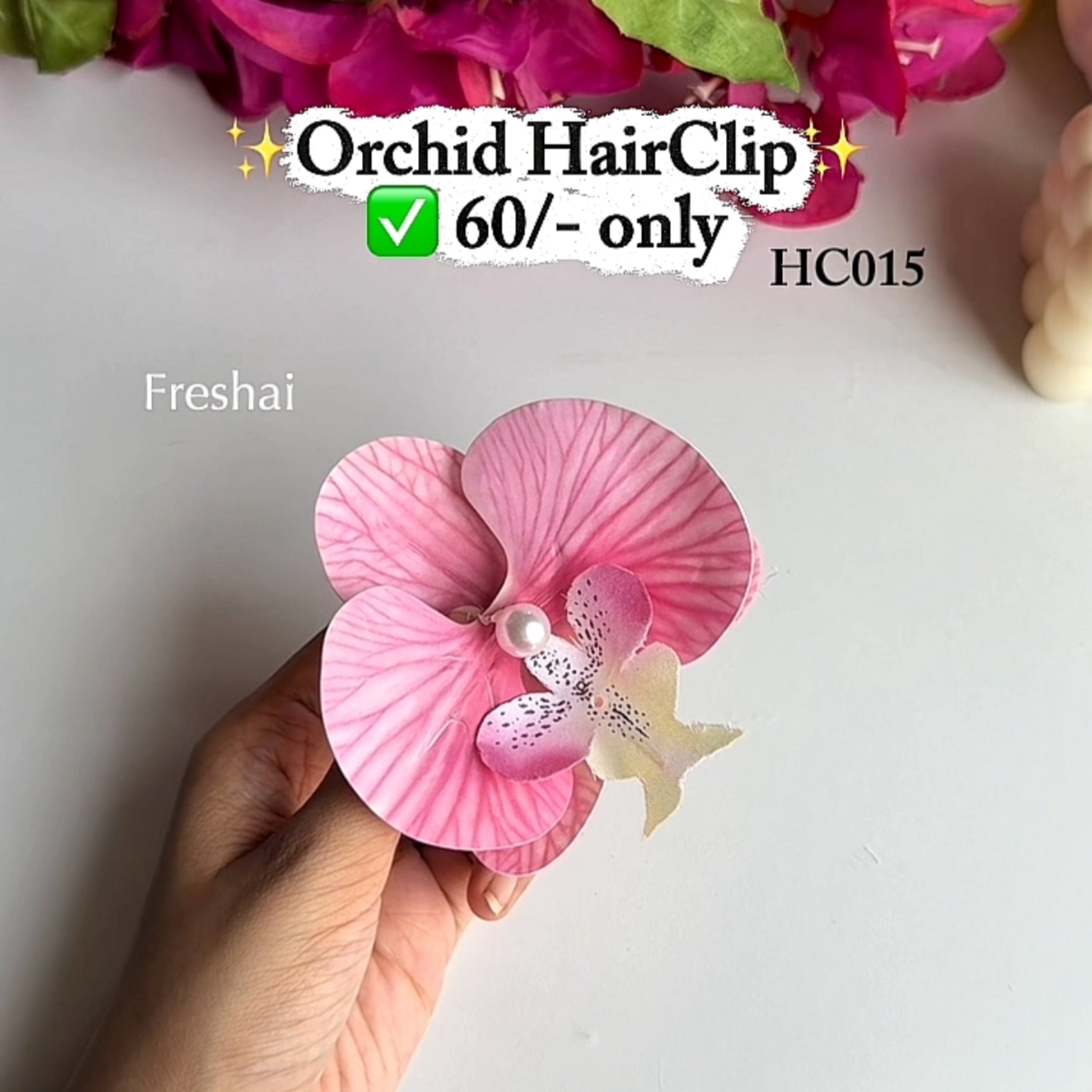 Pink Orchid Hair clip