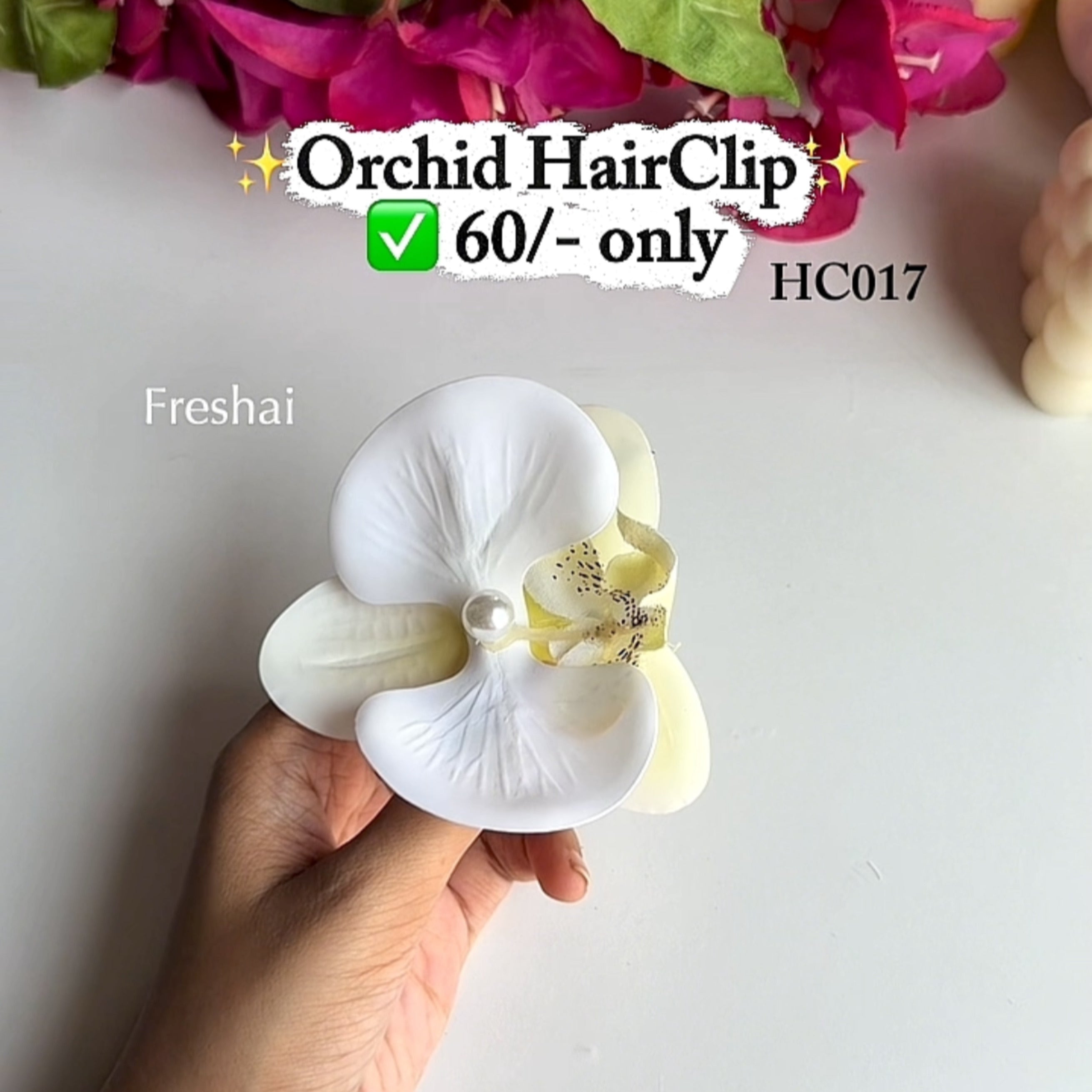White Orchid Hair clip