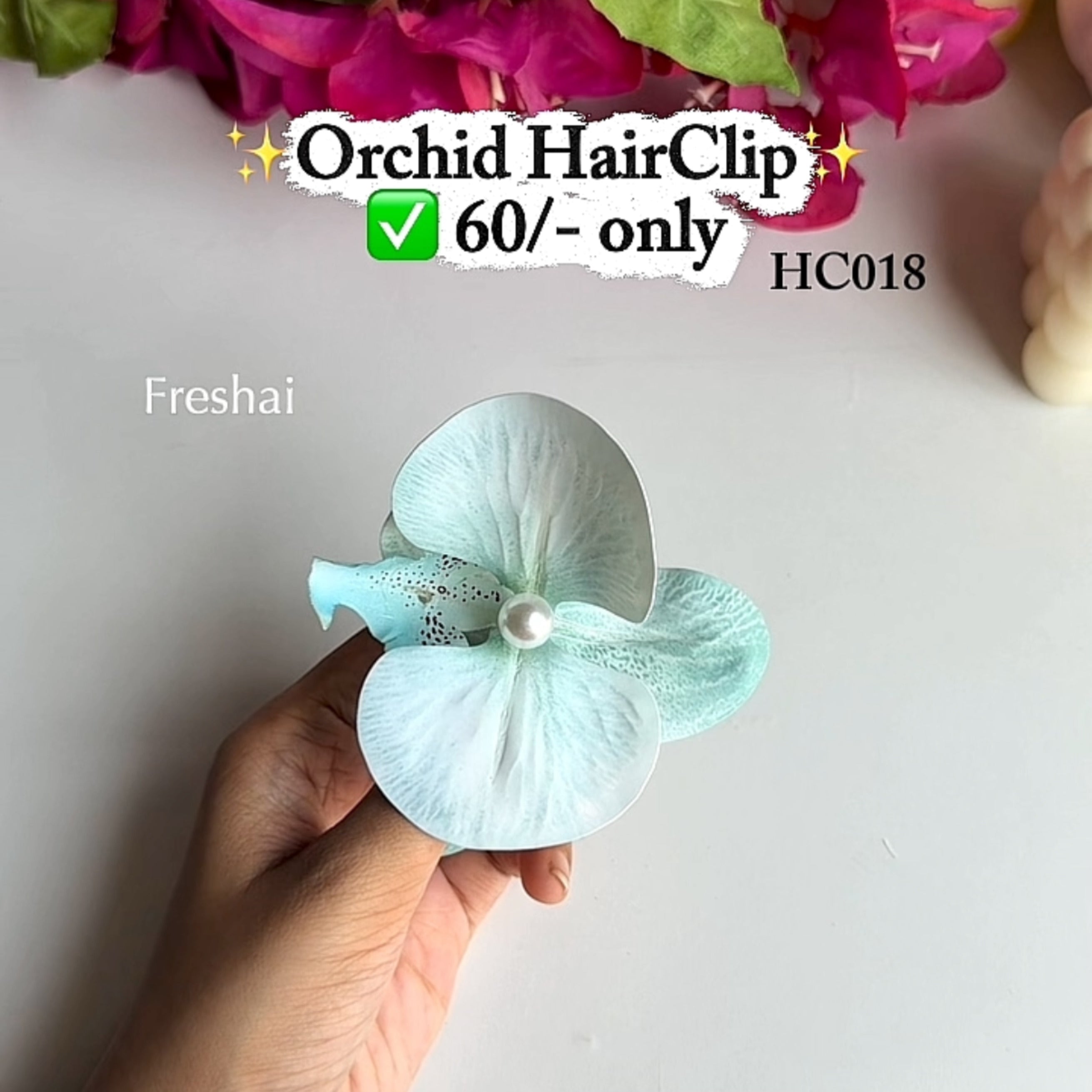 Mint Green Orchid Hair clip