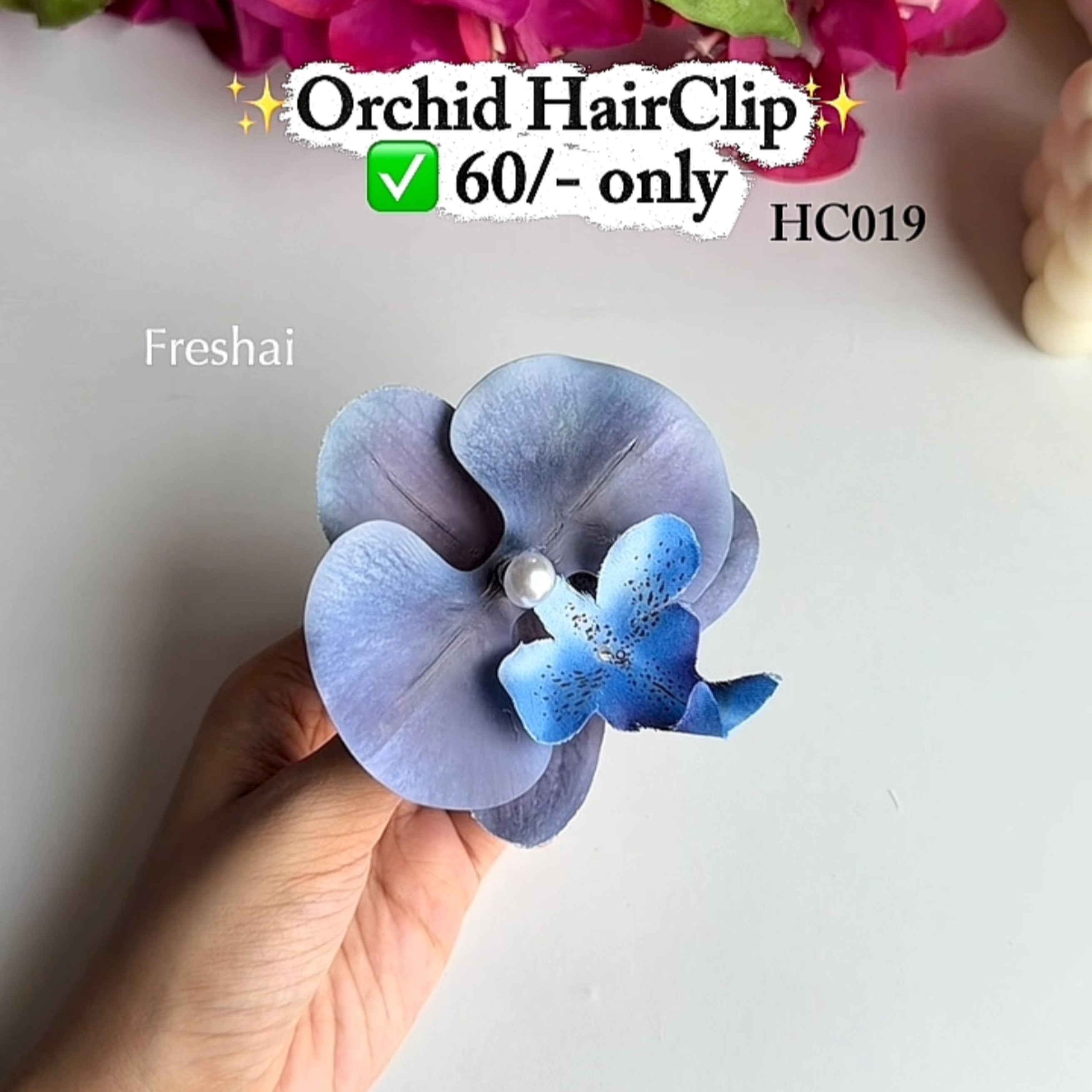 Blue Orchid Hair clip