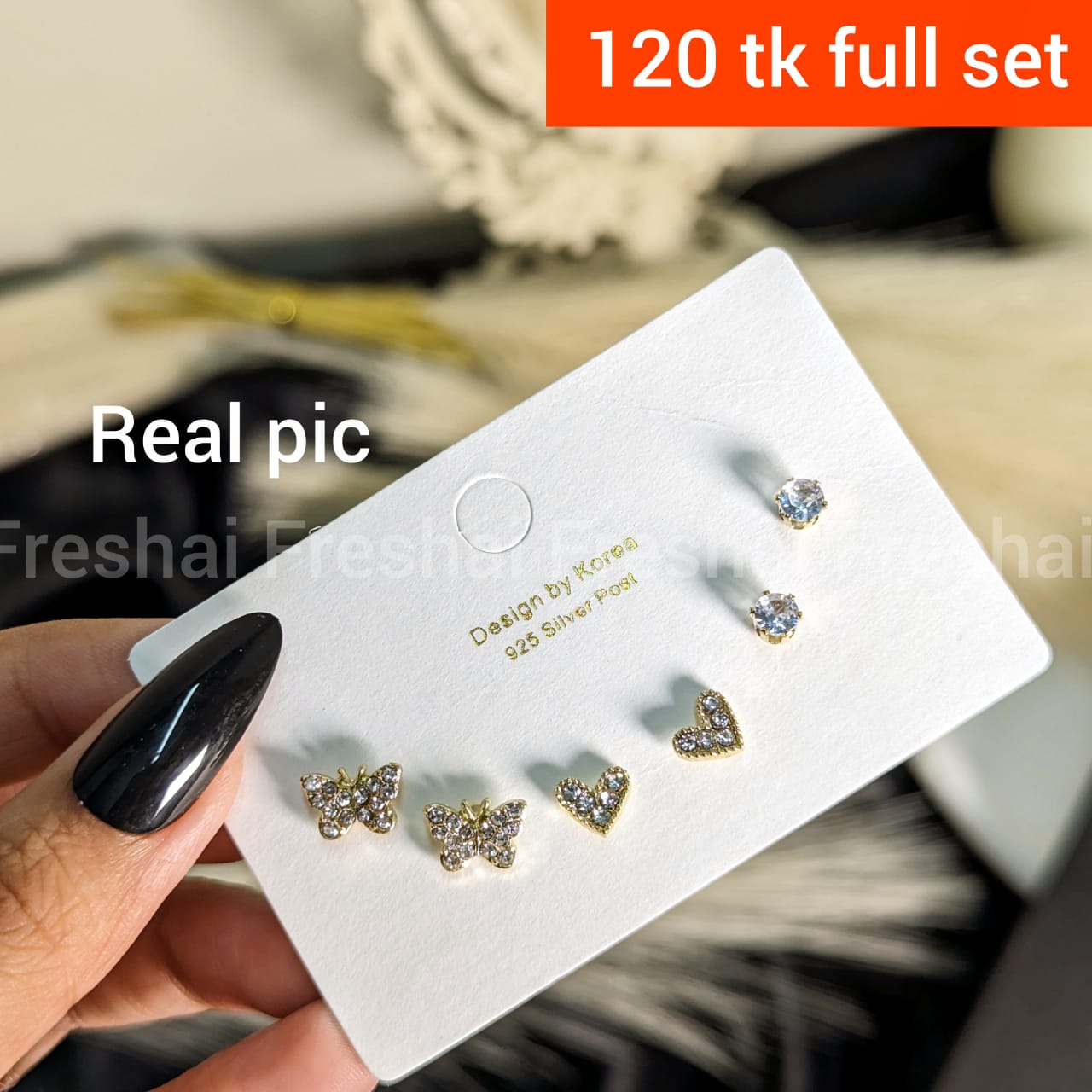Love & Butterfly Stud Set Earrings