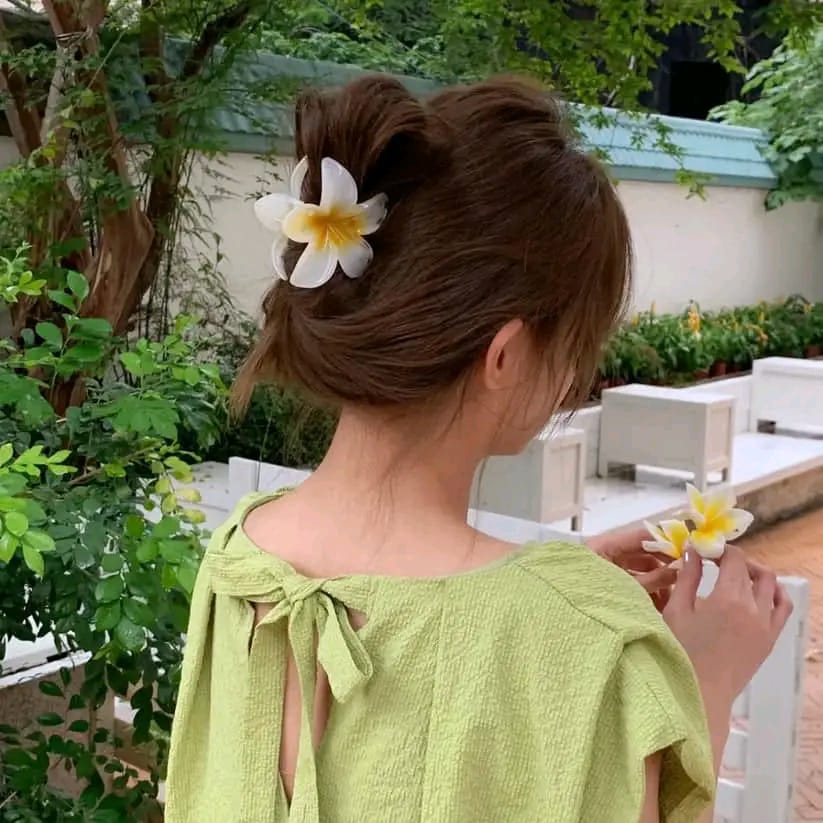 Yellow Plumeria Claw Clip