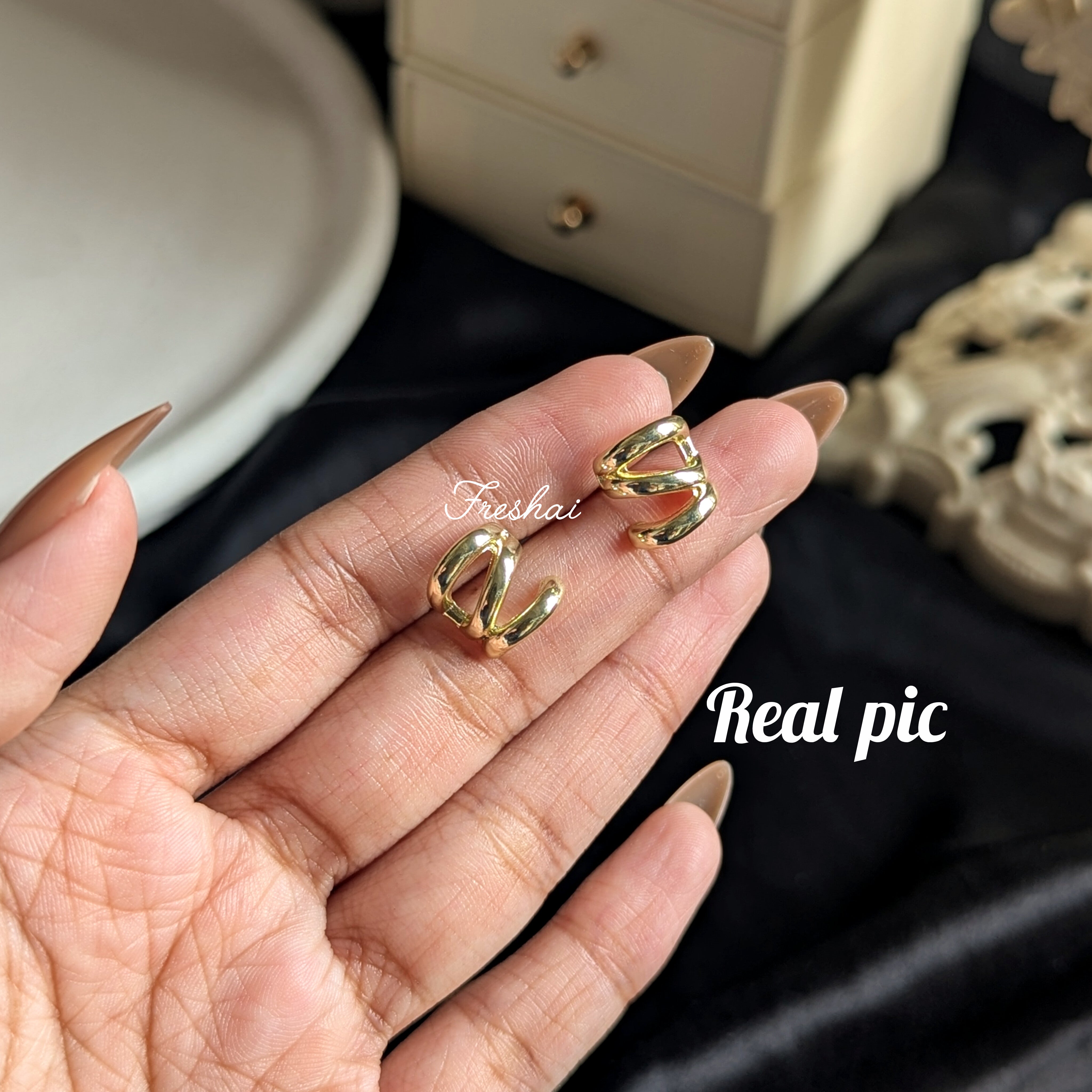 The Trio Gold Huggie Hoops Earrings