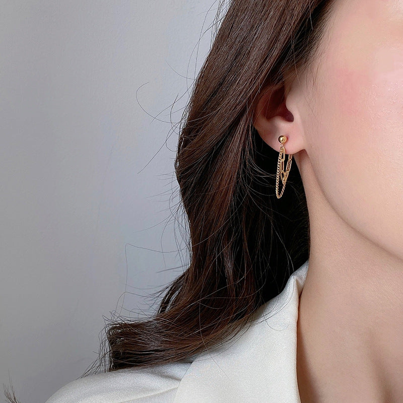 Double Draping Chain Earrings