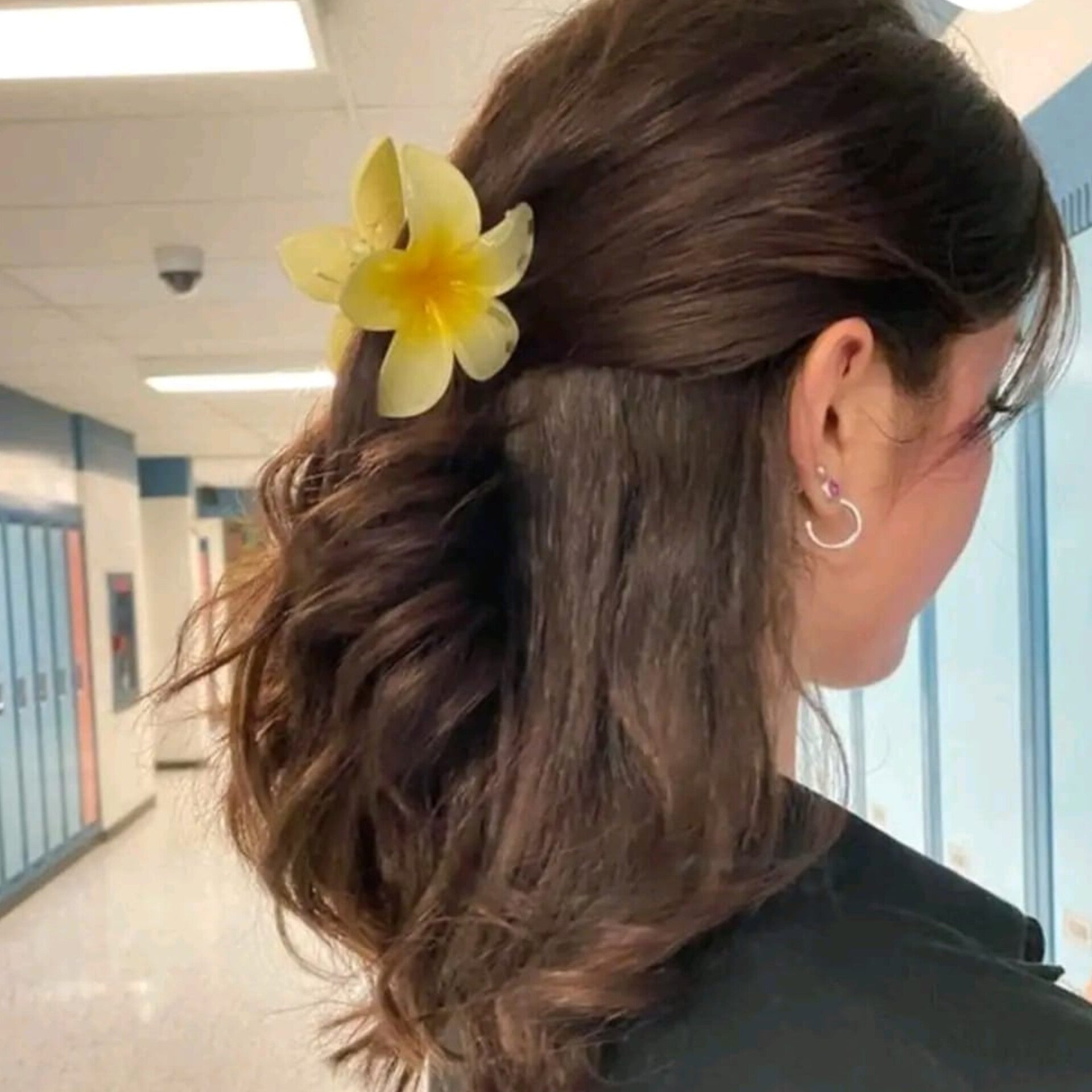 Deep Yellow Plumeria Claw Clip
