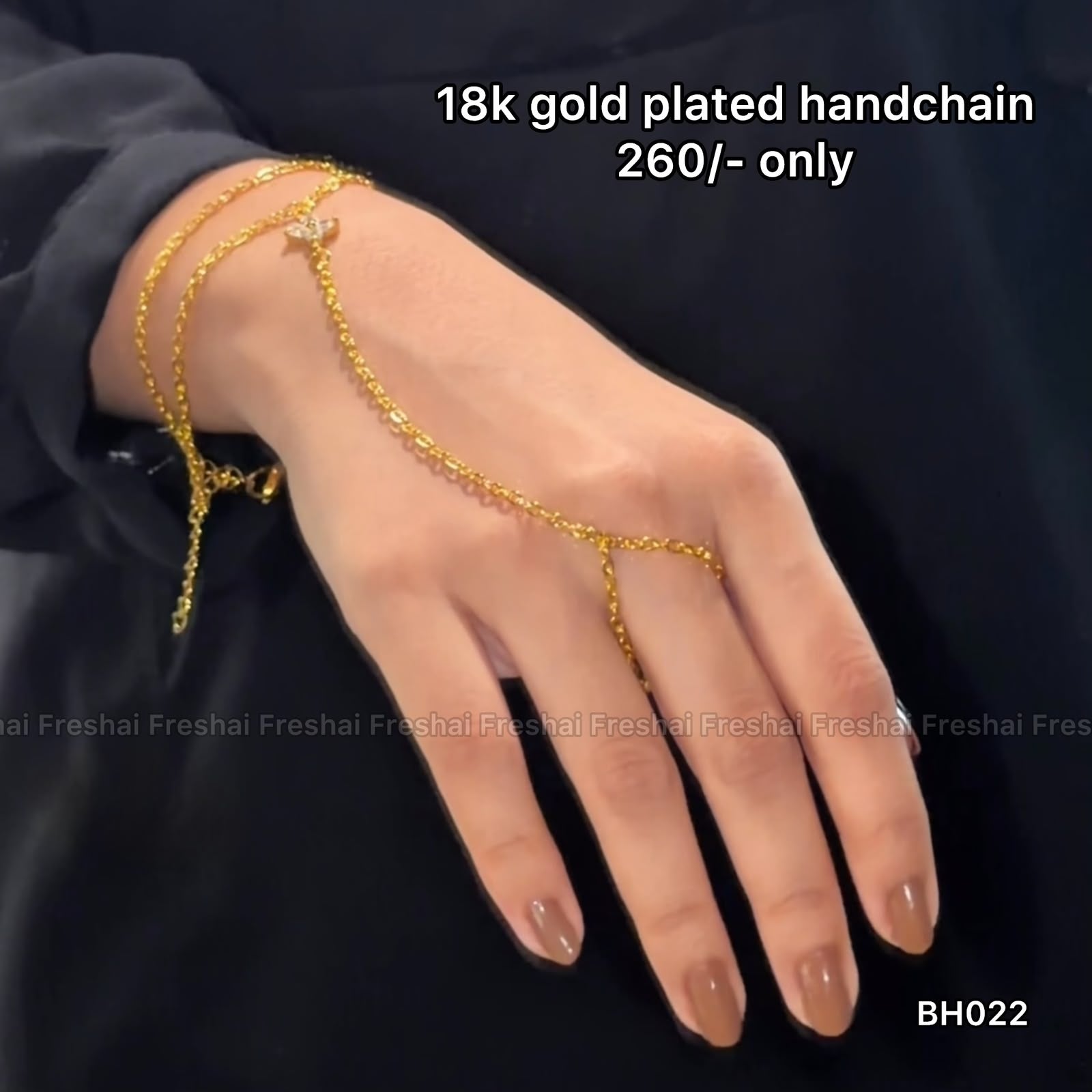 Delicate Mini Butterfly 18K Gold Plated Handchain Bracelet