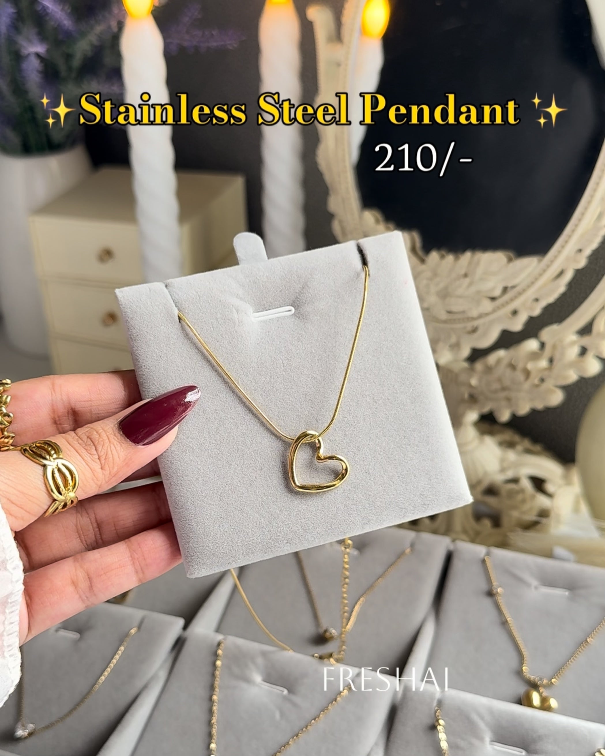 Gold Open Heart Pendant