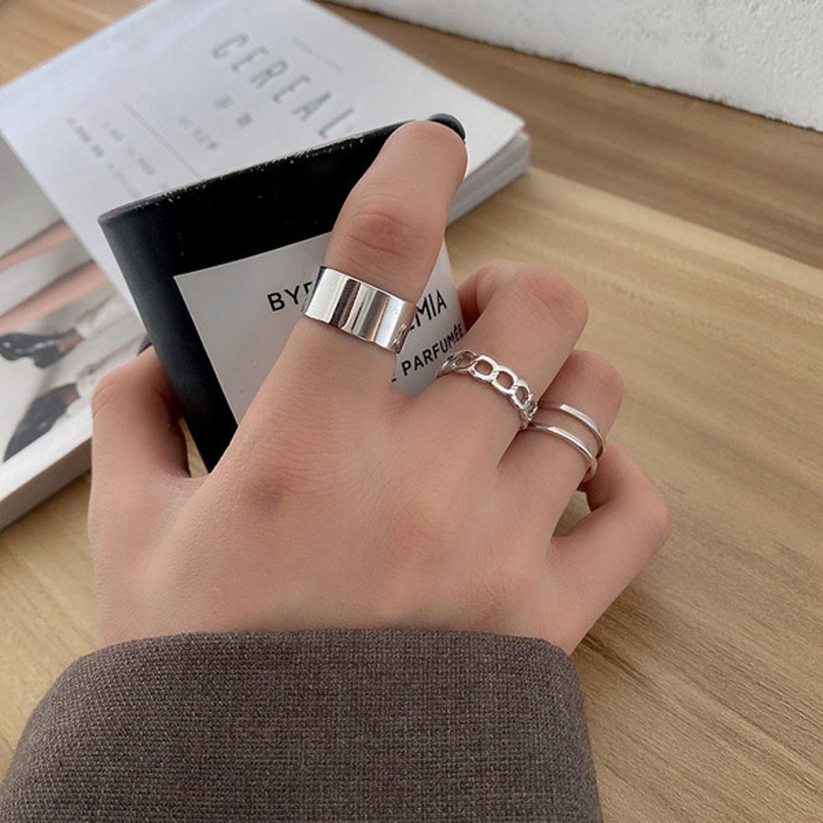 Minimalist Silver Ring Set